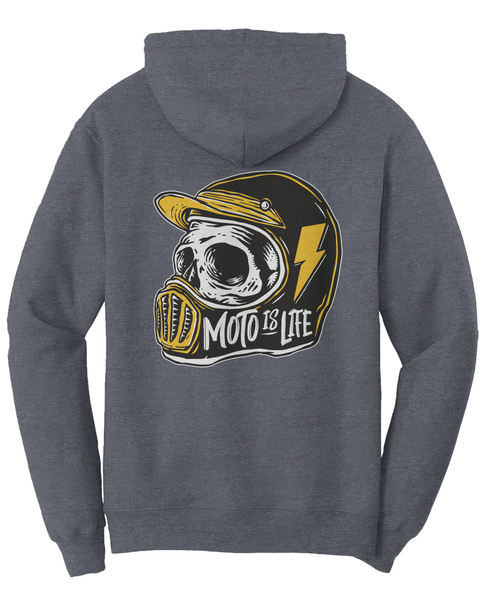 Moto is Life - Solid Skull Pullover Hoodie