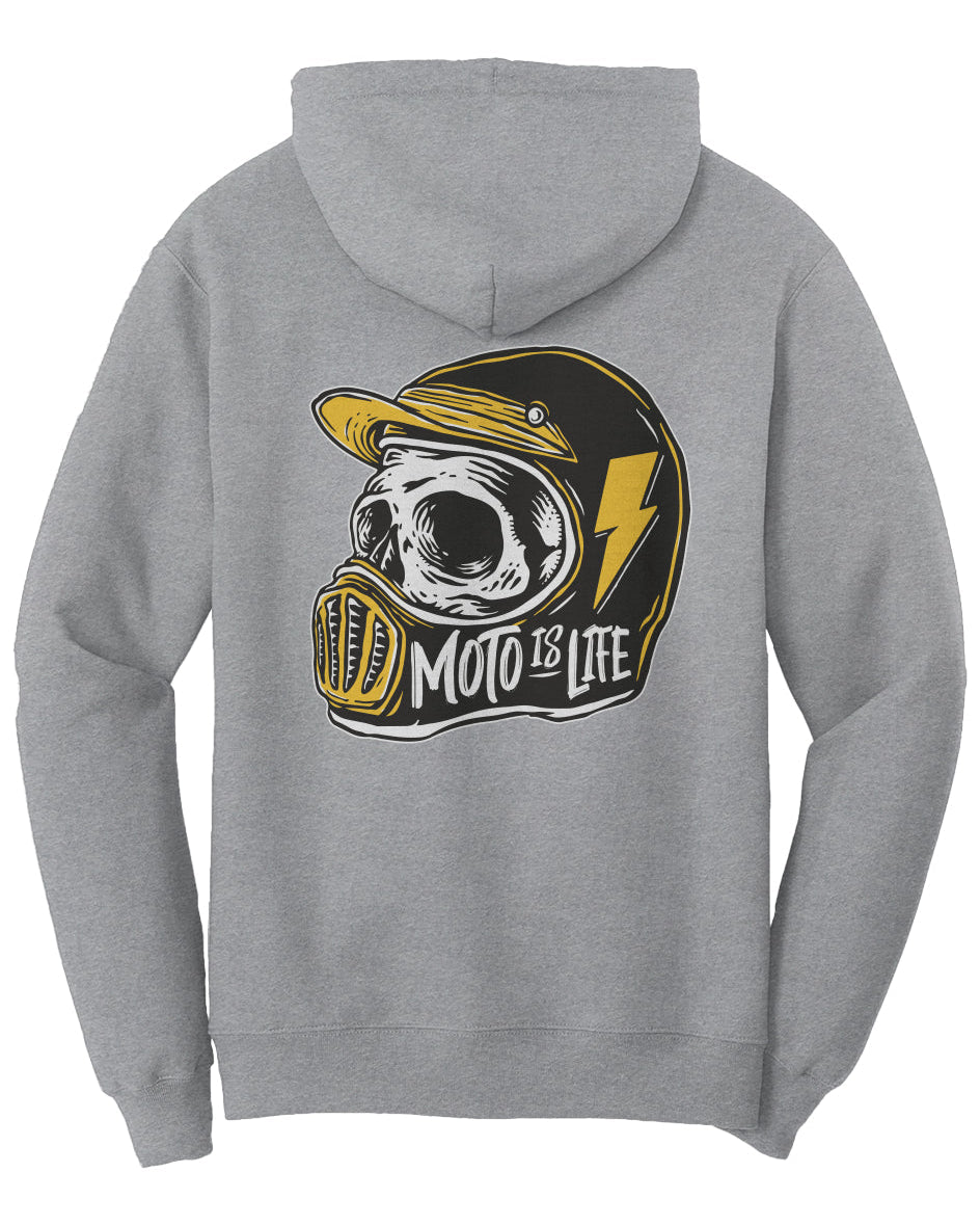 Moto is Life - Solid Skull Pullover Hoodie