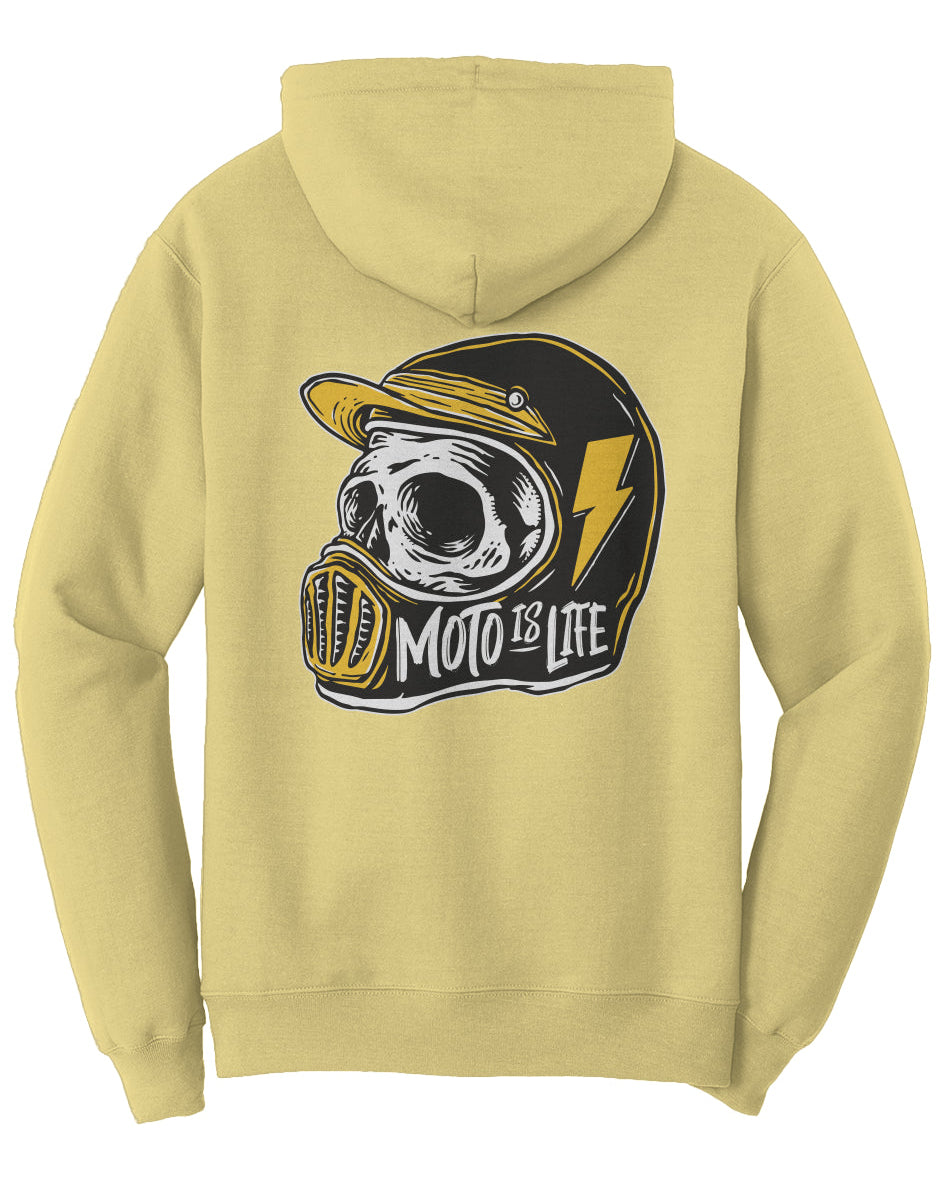 Moto is Life - Solid Skull Pullover Hoodie