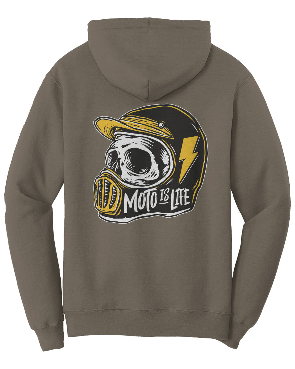 Moto is Life - Solid Skull Pullover Hoodie