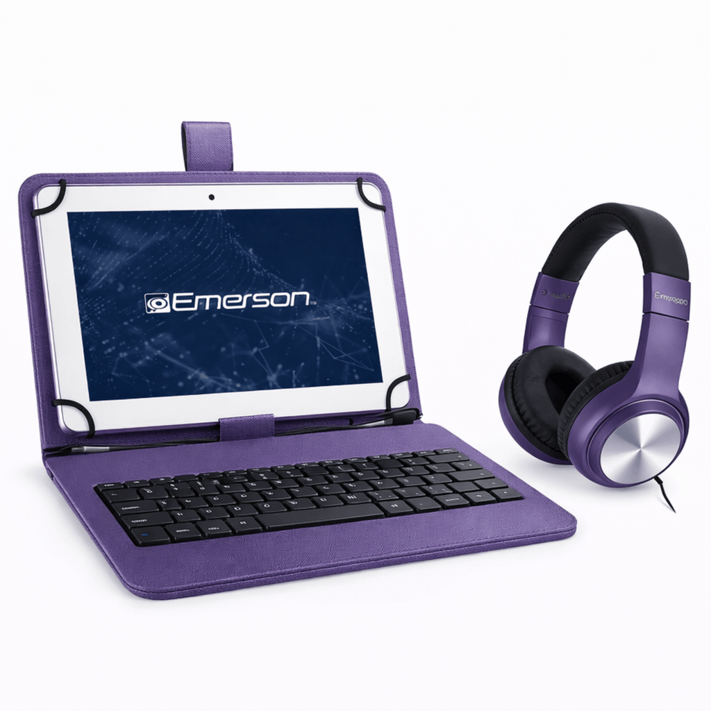 Emerson 9” Quad Core Tablet with Android 14 Purple - Refurbished