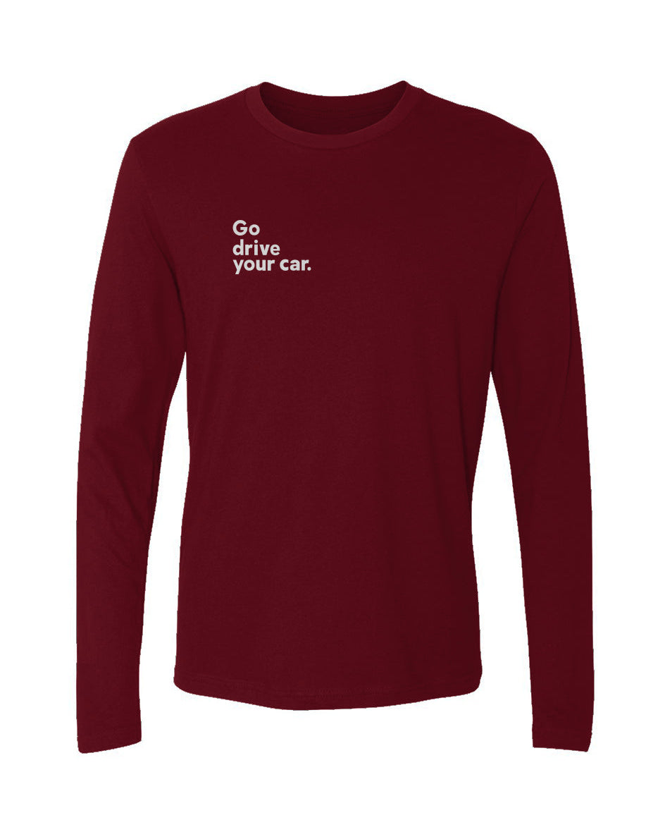 'Go drive your car' Men's Cotton Long-Sleeve Crew
