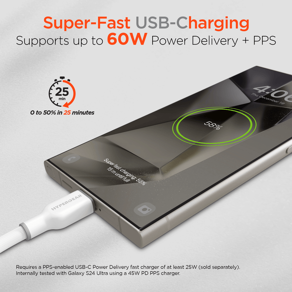 HyperGear Flexi PRO USB-C to USB-C Cable 4ft