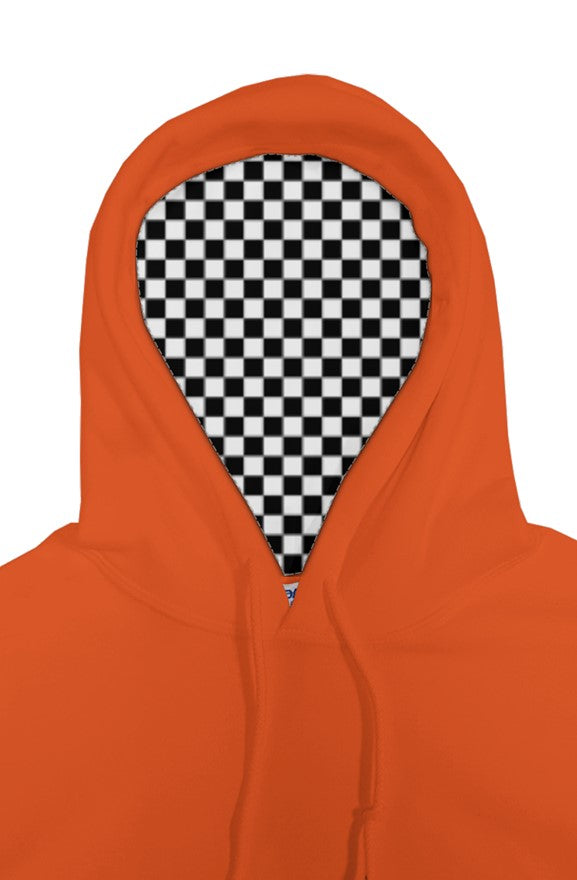 "Go ride a motorcycle" Checkered Flag Hoodie (black ink)