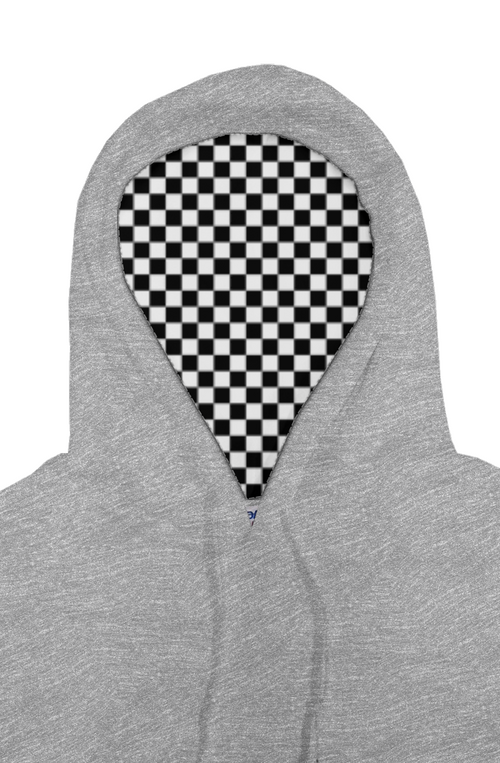 "Go ride a motorcycle" Checkered Flag Hoodie (black ink)