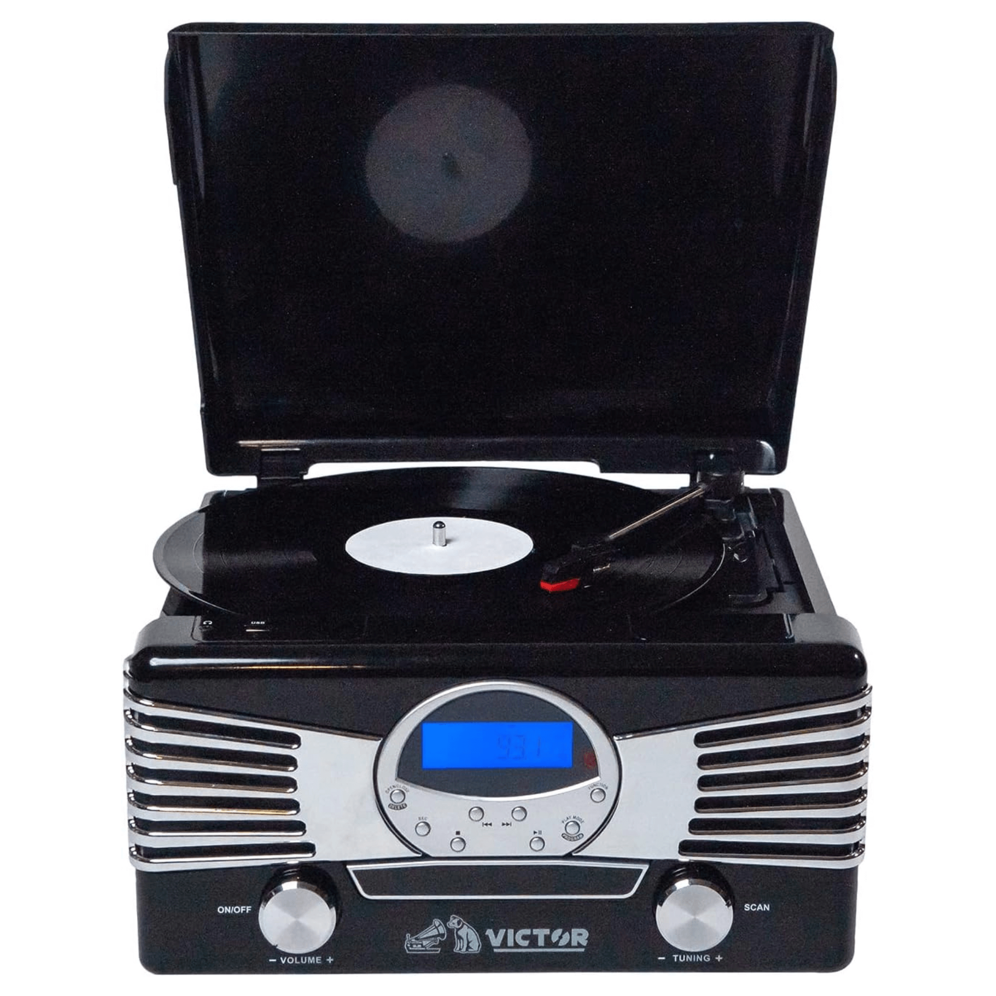 Victor Diner 7-in-1 Turntable Music Center Black - Refurbished