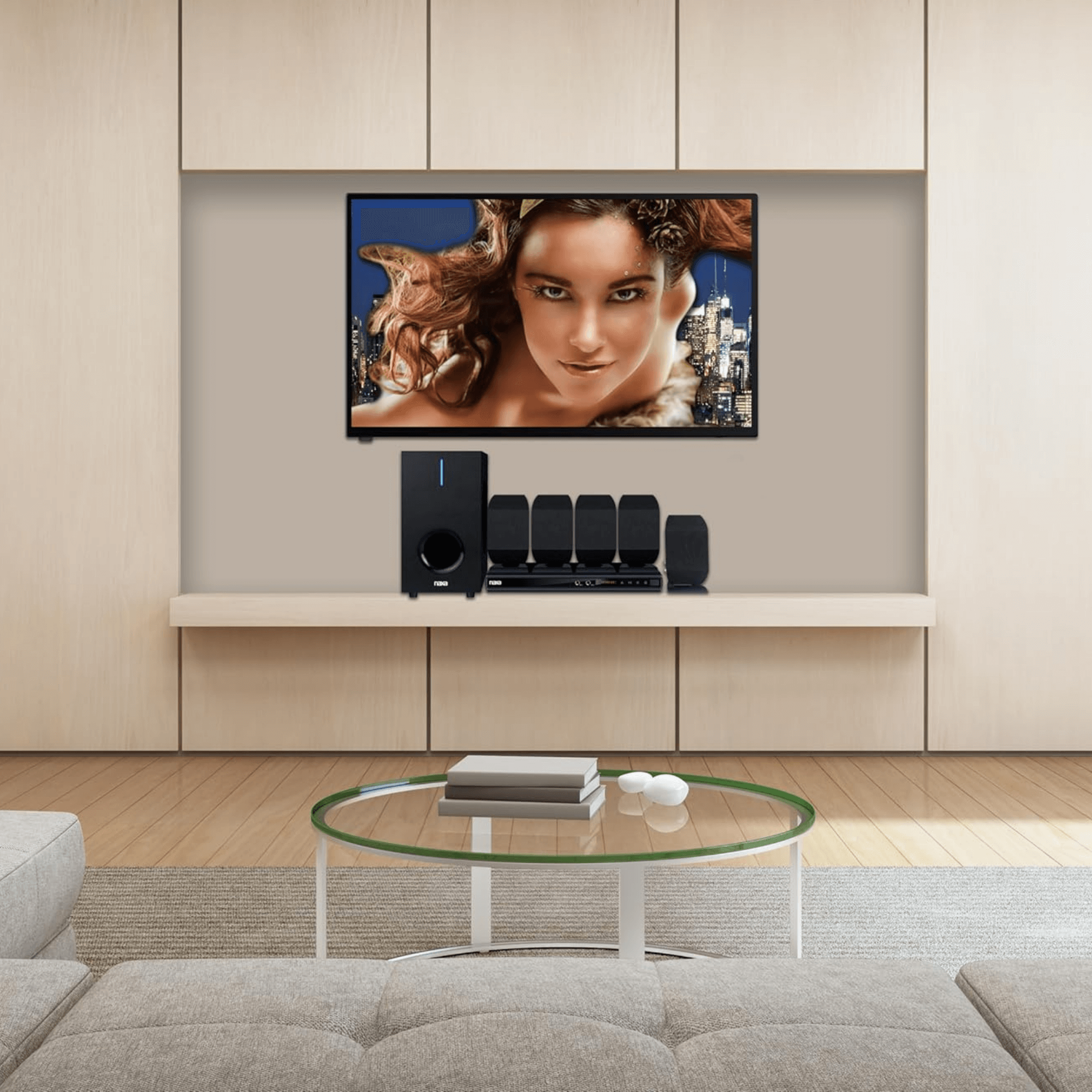 Naxa 5.1 Channel Home Theater DVD & Karaoke Speaker System - Refurbished
