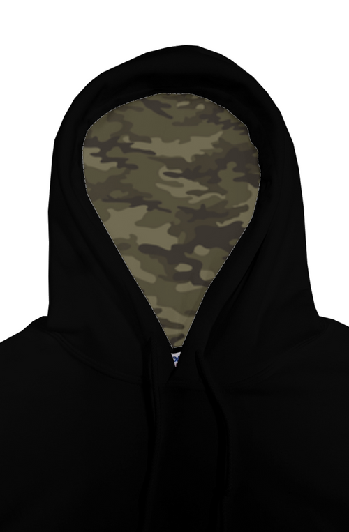 "Go ride a motorcycle" Camo-Lined Hoodie