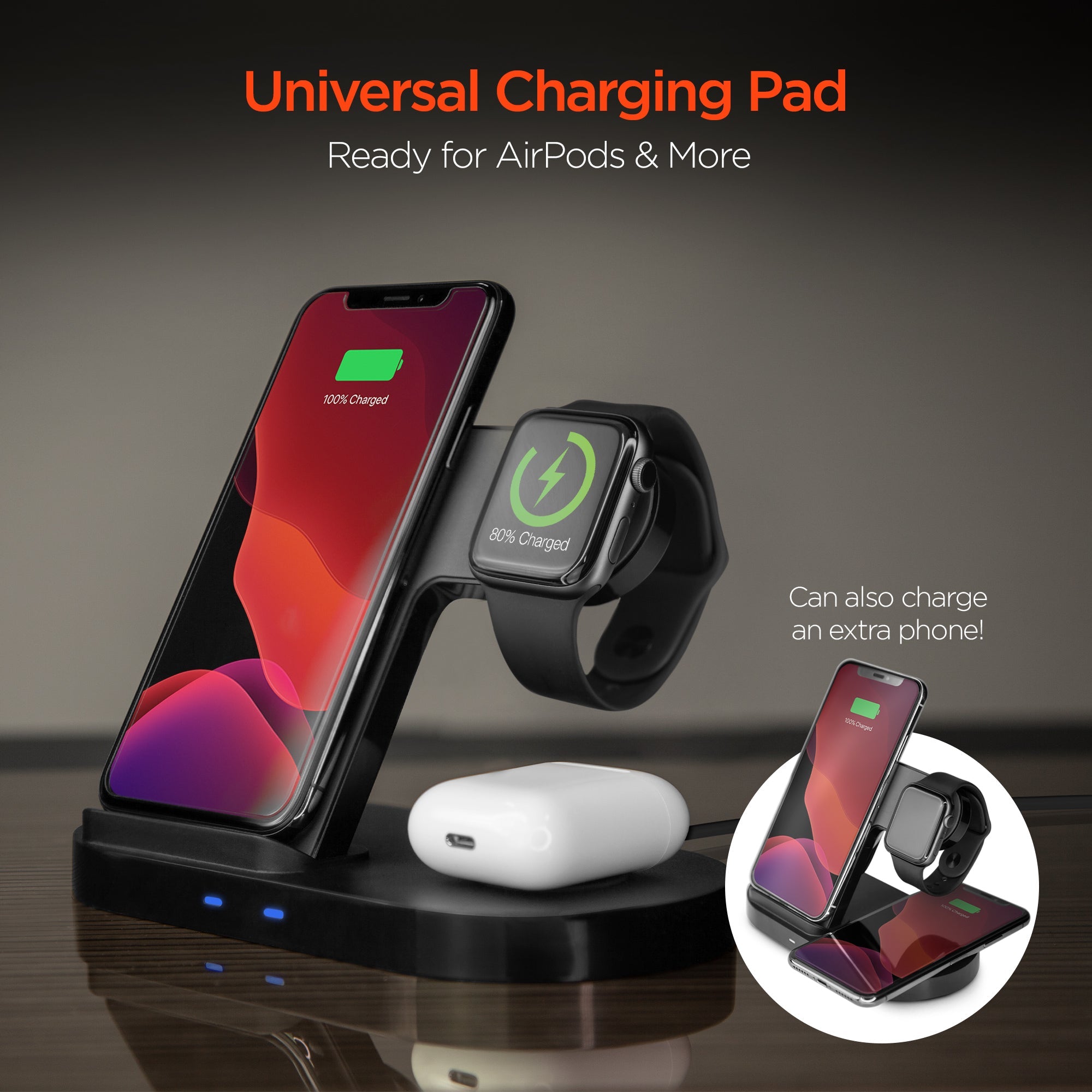 HyperGear 3-in-1 Wireless Charging Dock