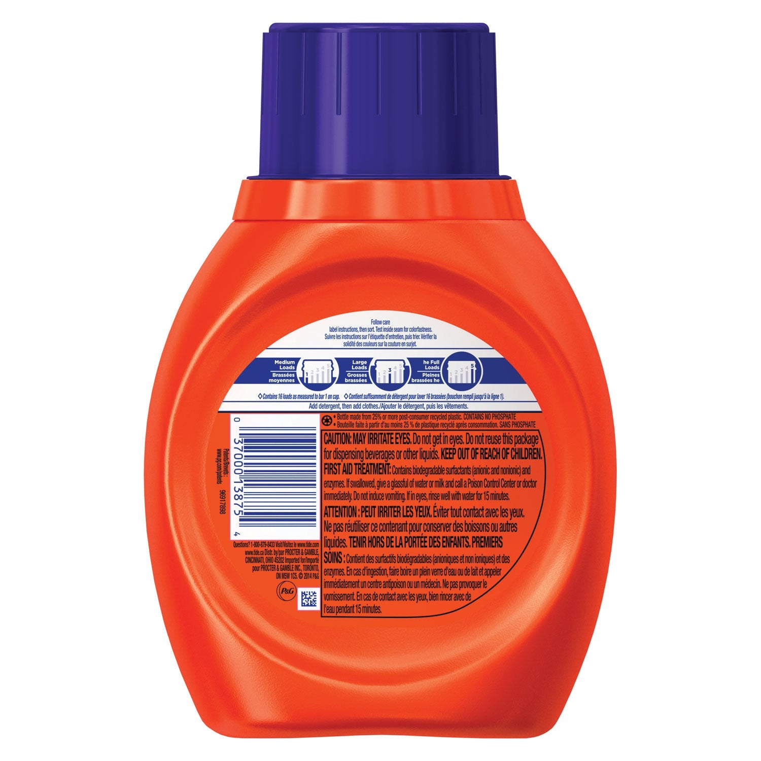 Tide Liquid Laundry Detergent, Original, 25 oz Bottle, 6/Each