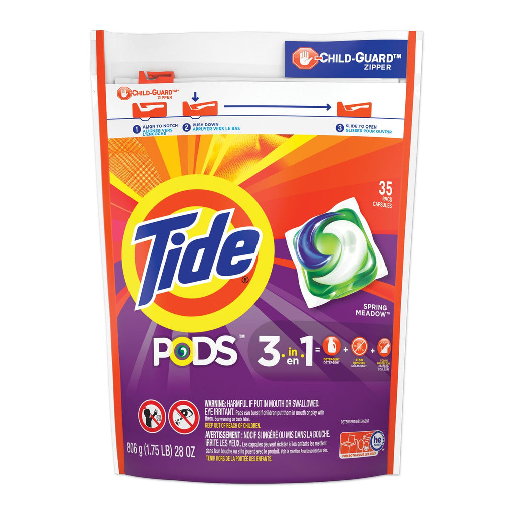 Tide Pods, Laundry Detergent, Spring Meadow, 35/Pack, 4 Packs/Carton