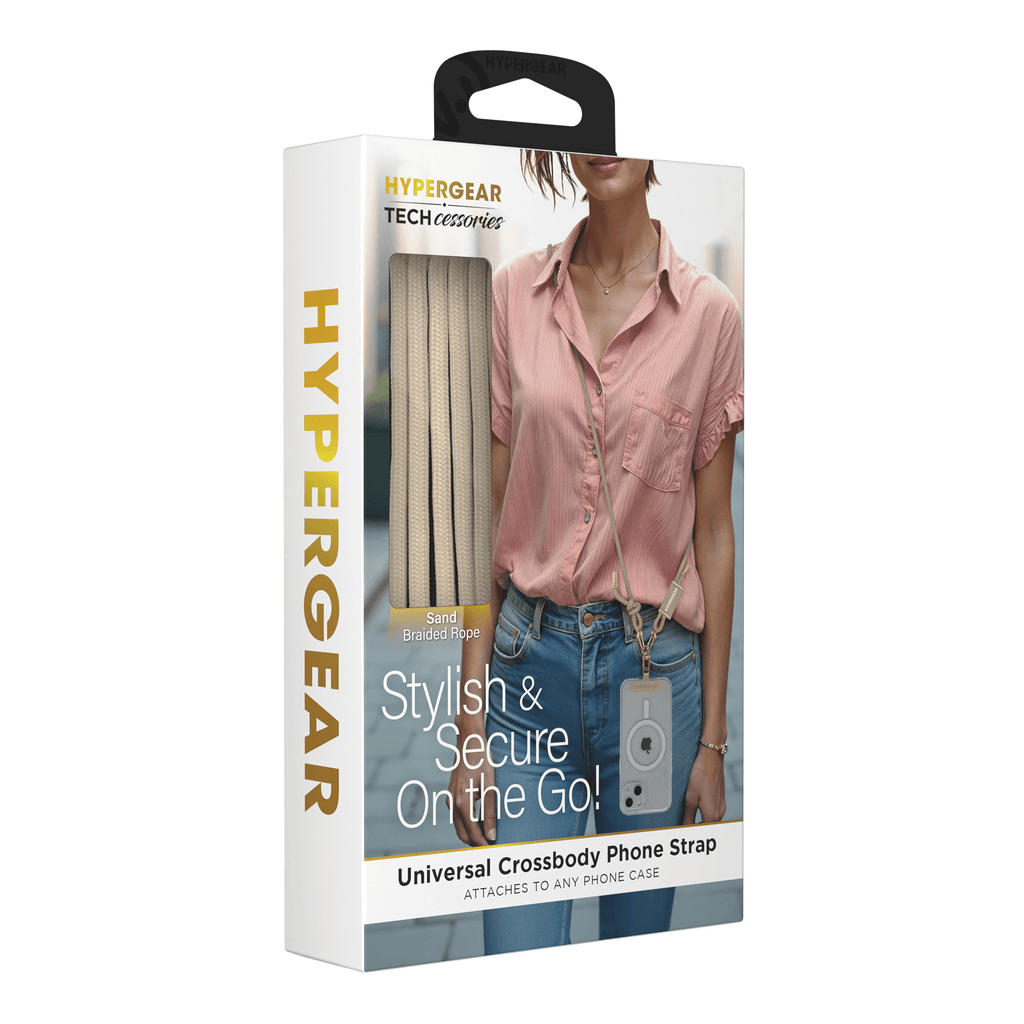 HyperGear TECHcessories Sand Rope with Gold Accents Universal Crossbody Phone Strap