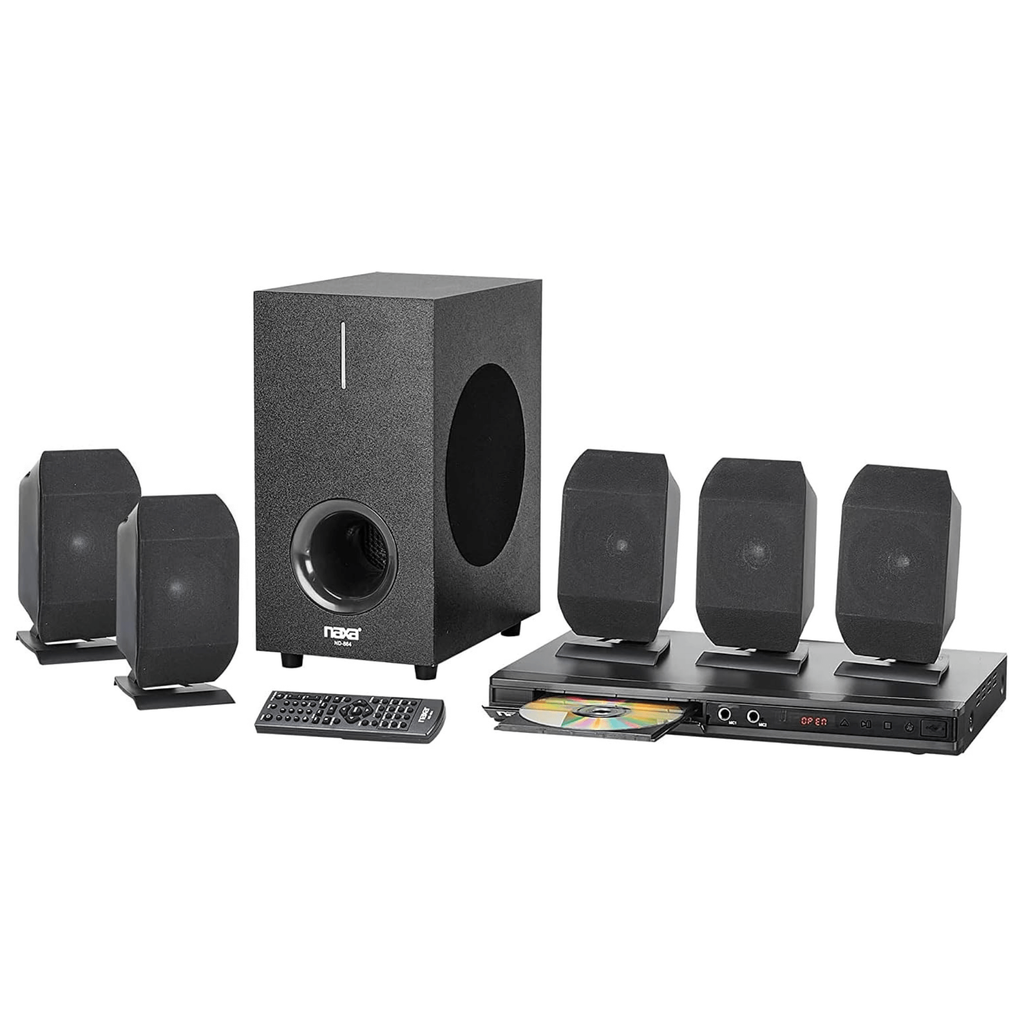 Naxa 5.1 Channel Home Theater DVD & Karaoke Speaker System - Refurbished