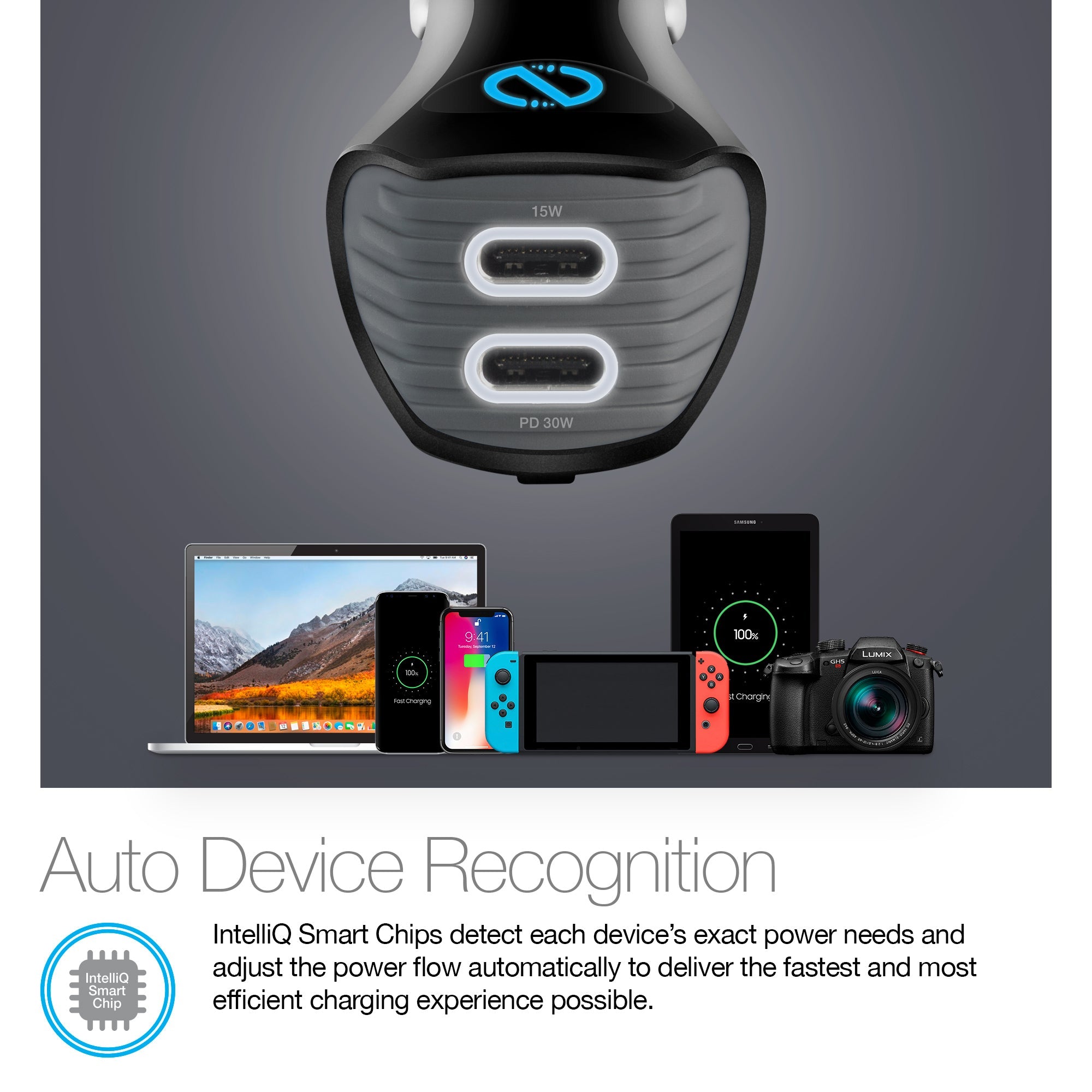 Naztech Turbo 30W USB-C PD + USB-C Car Charger