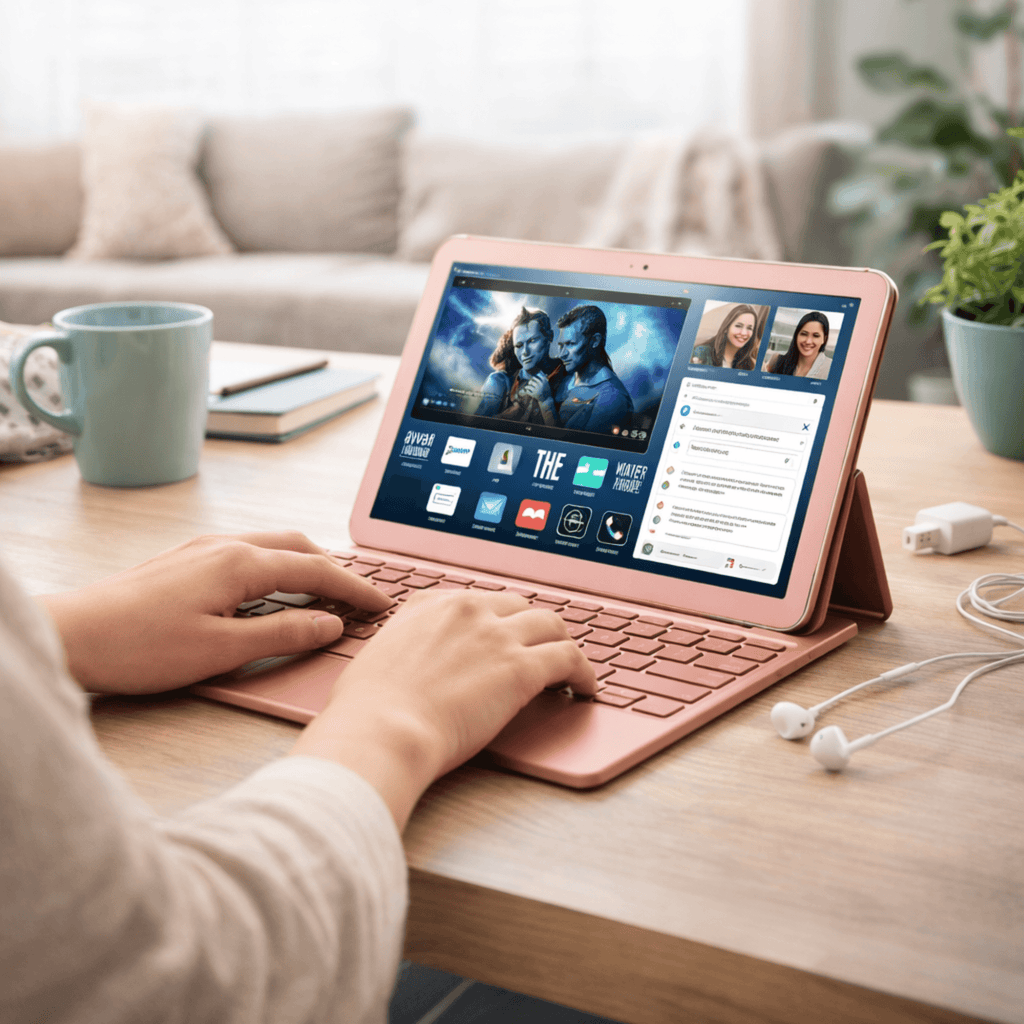 Emerson 9” Quad Core Tablet with Android 14 Rose Gold - Refurbished