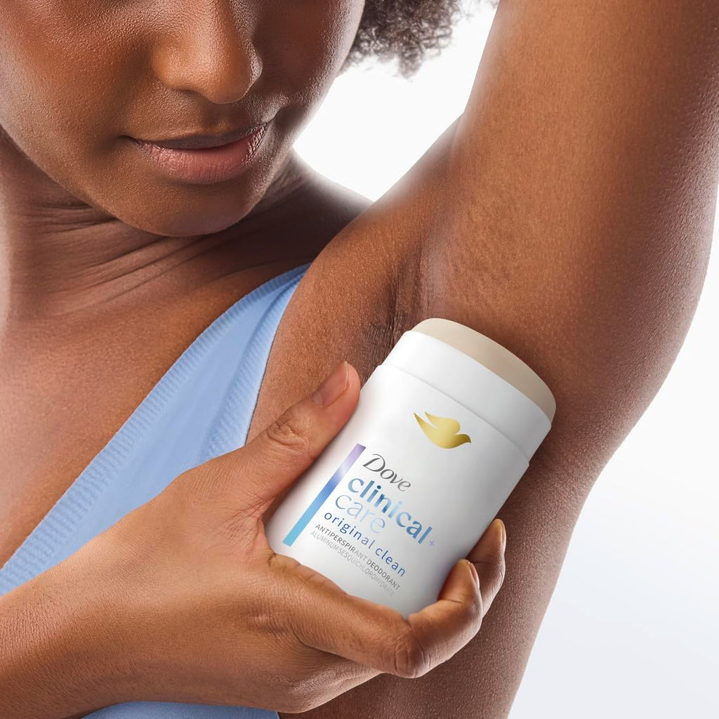 Dove Clinical + Care Antiperspirant Deodorant Invisible Solid Stick for Women Clean Soft for Sensitive Skin Hypoallergenic 2.6 oz