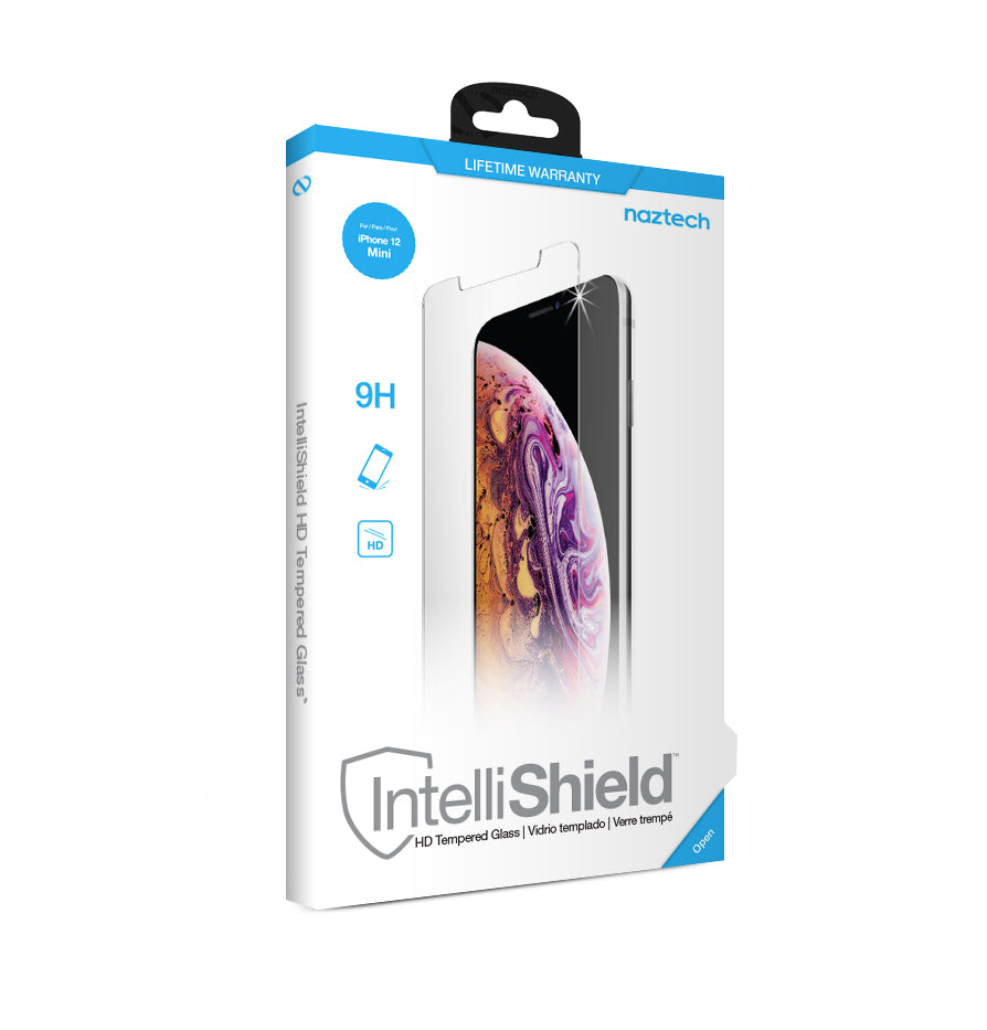 Naztech IntelliShield Tempered Glass Screen Protector with 3D Edge for the iPhone 12 Mini