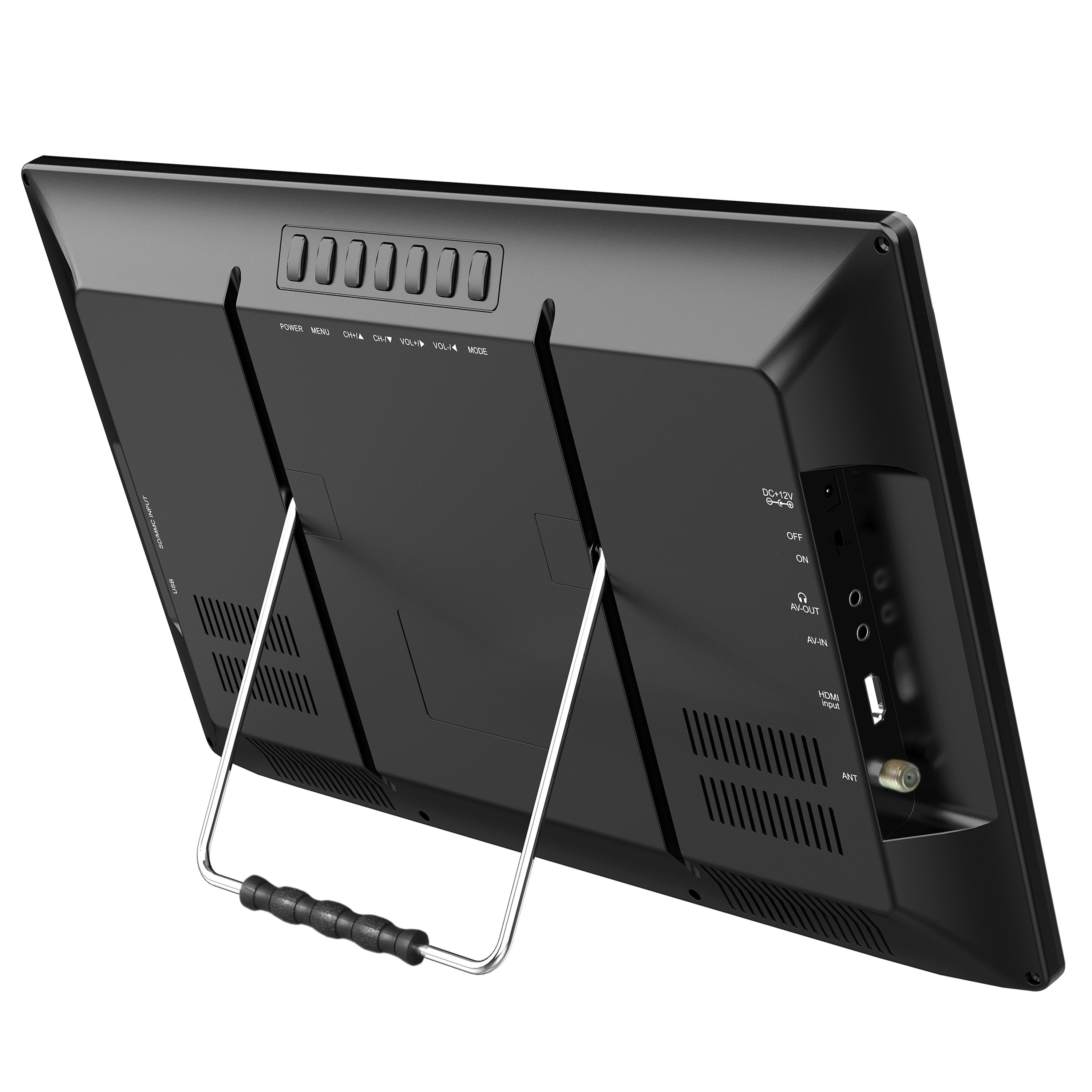 Supersonic Portable 16" 12 Volt Digital LED TV with USB, SD, and HDMI Input, Built-in Rechargeable Lithium Ion Battery and FM Radio (SC-2816)