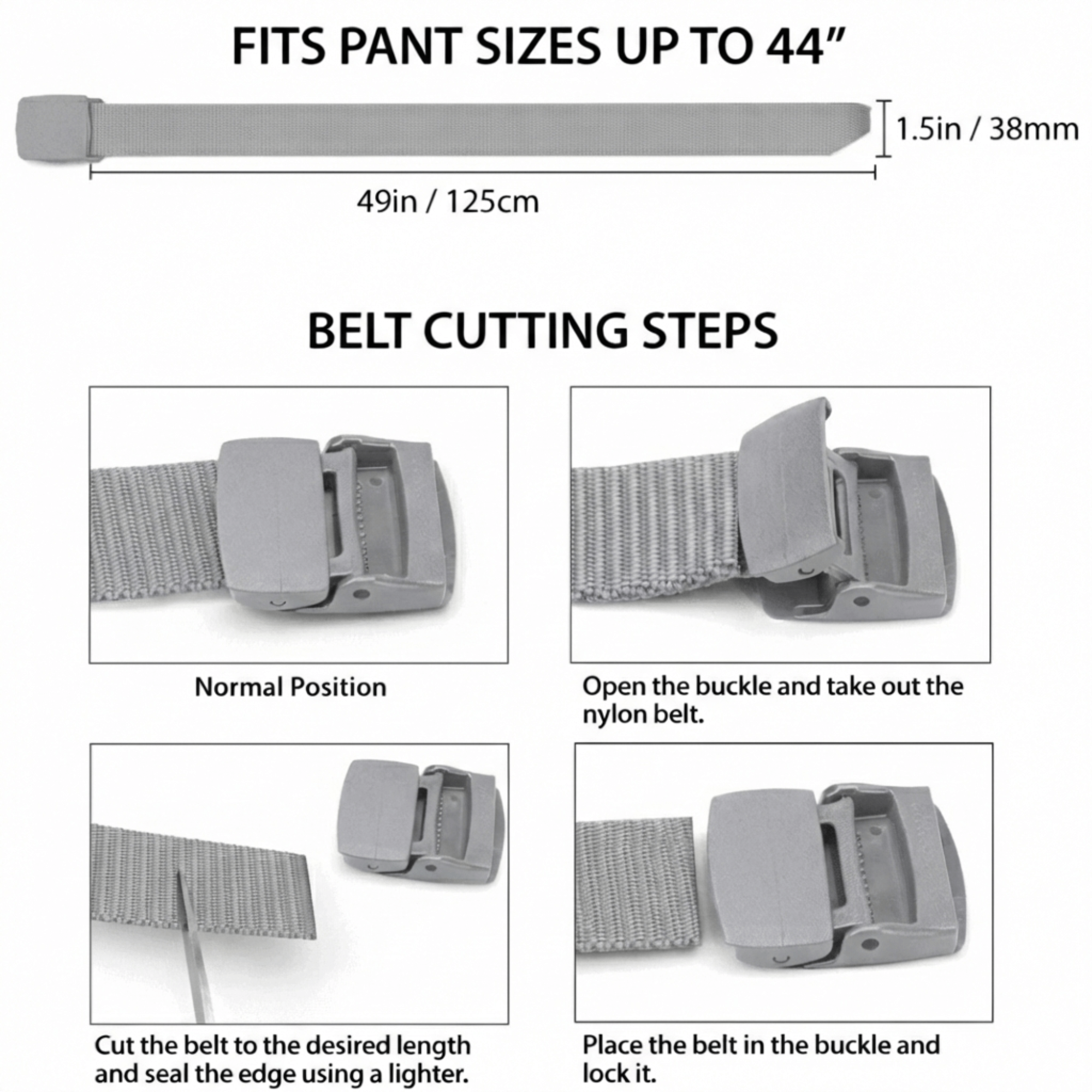 XGear Tactical Adjustable Nylon Belt with Plastic Buckle