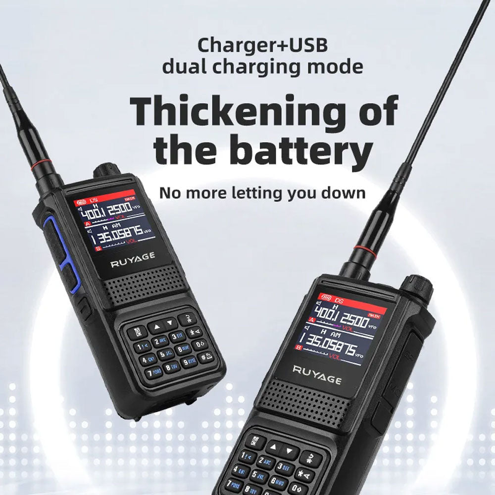 RUYAGE UV1D 5W 6-Band VHF/UHF Analog Walkie Talkie