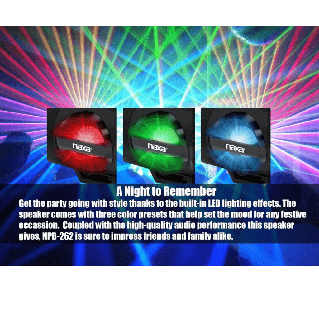 Naxa MP3/CD Bass Reflex Bluetooth Boombox - Refurbished