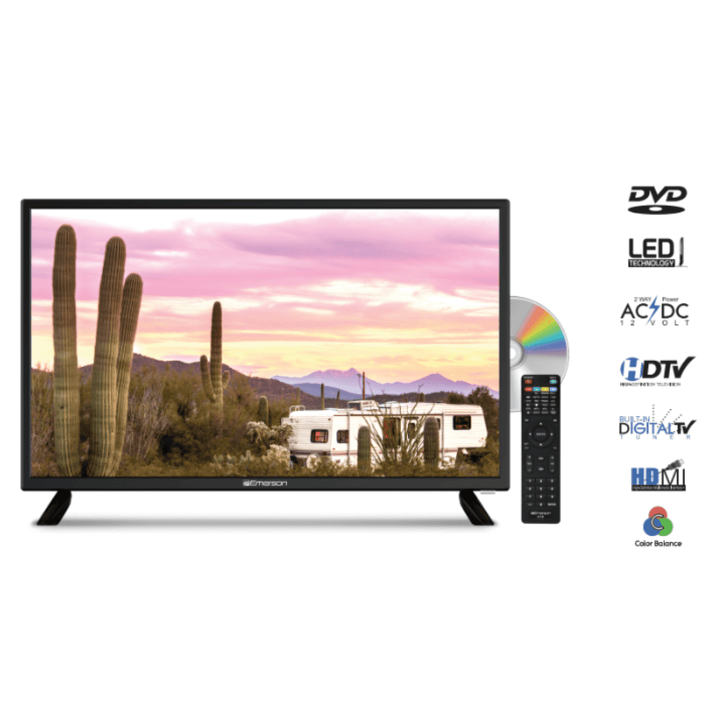 Emerson 24" AC/DC 12V HD LED Television with DVD Player - Refurbished