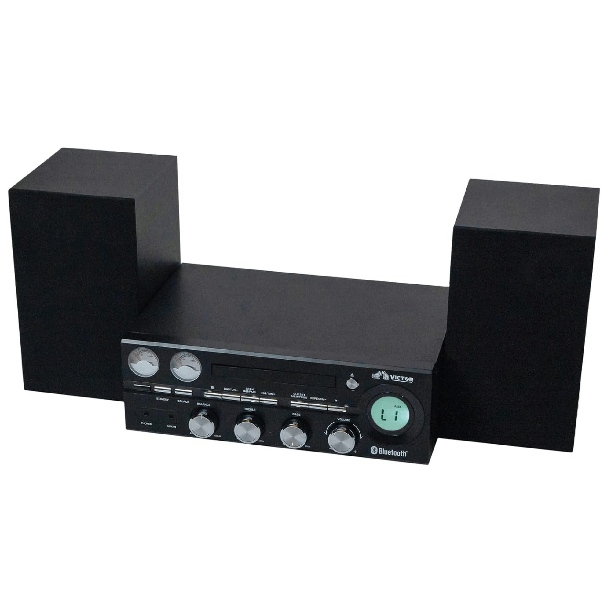 Victor Milwaukee 50W Desktop CD Stereo System Black - Refurbished