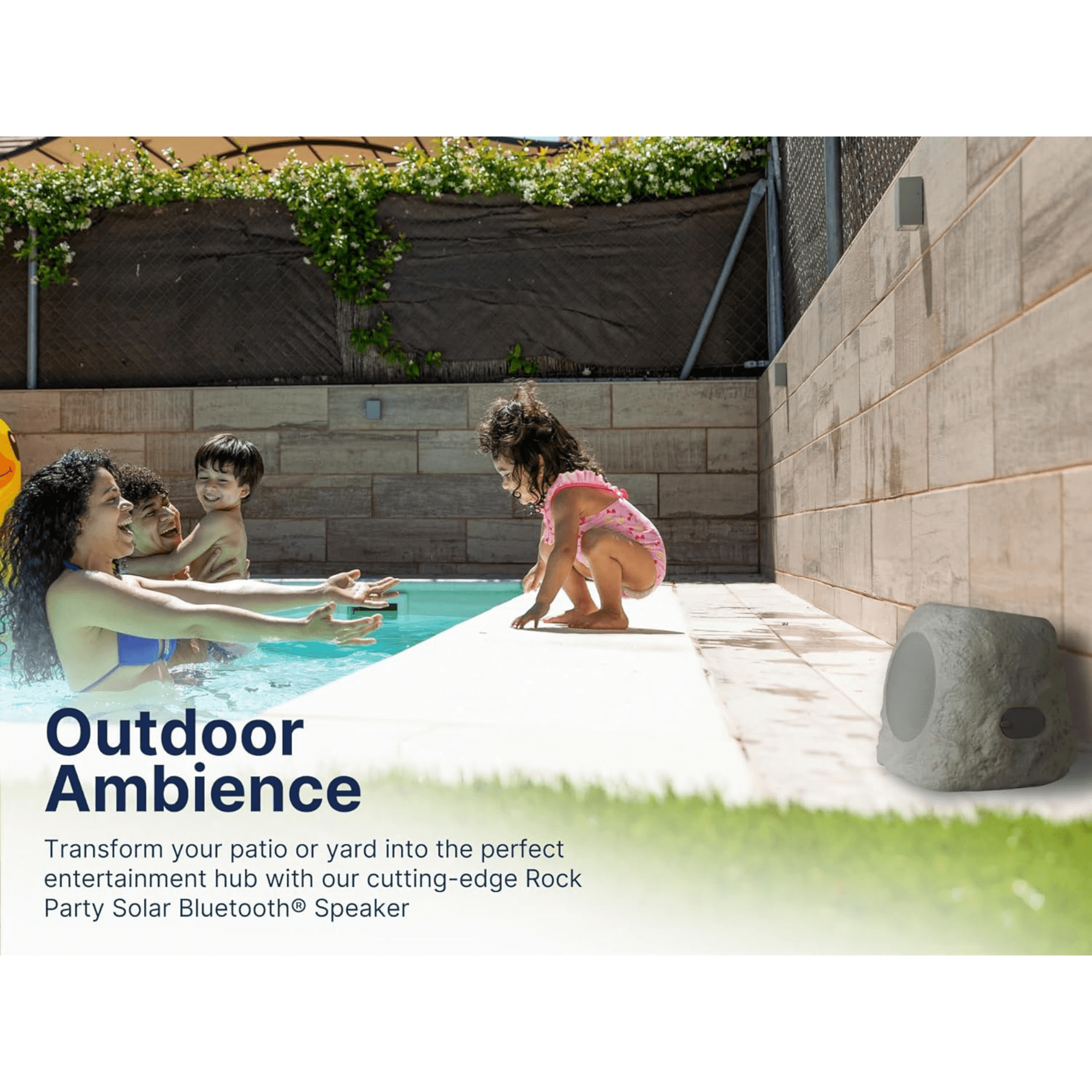 Emerson Rock Party Solar Multicolor LED Bluetooth Outdoor Speaker