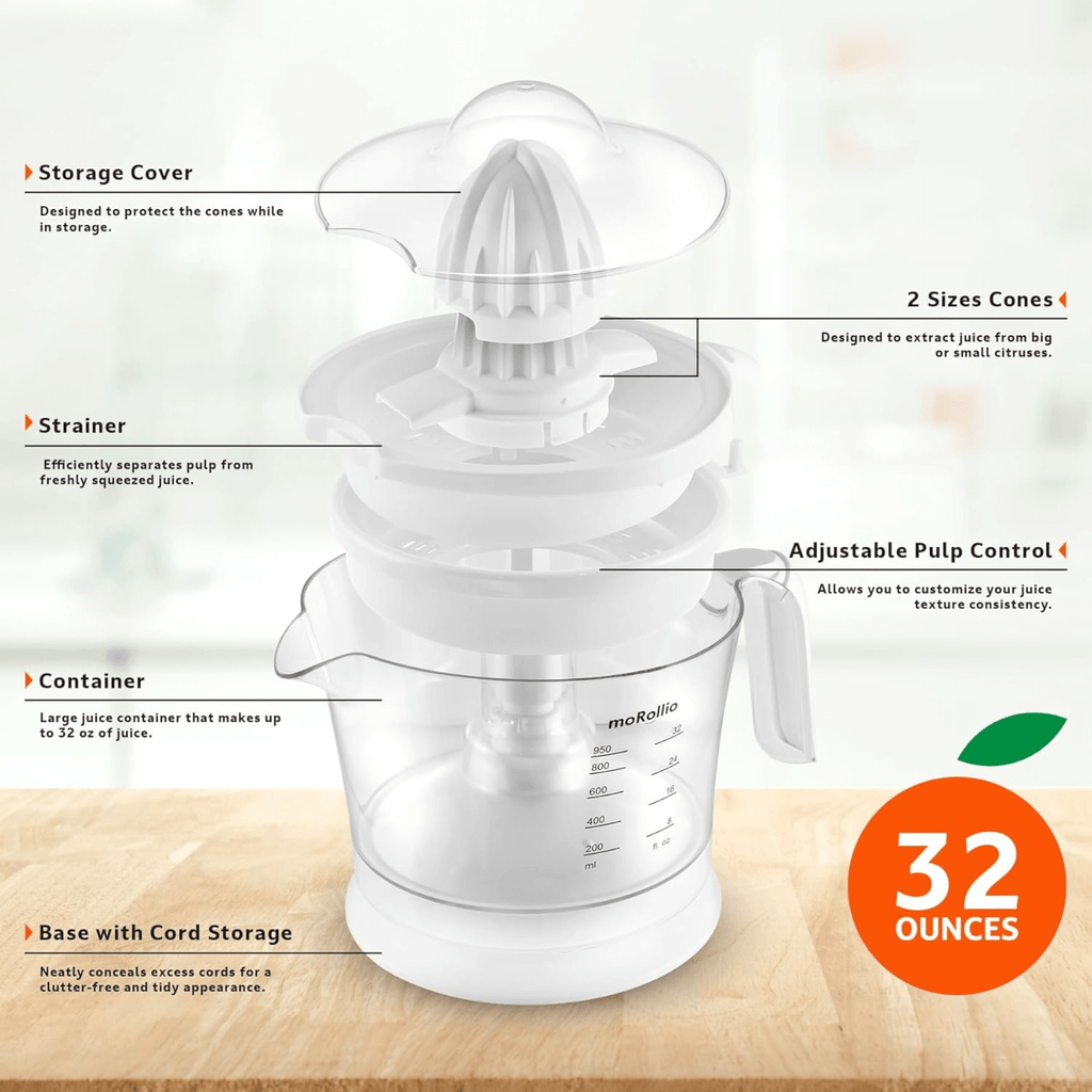 moRollio Compact 32oz Electric Citrus Juicer