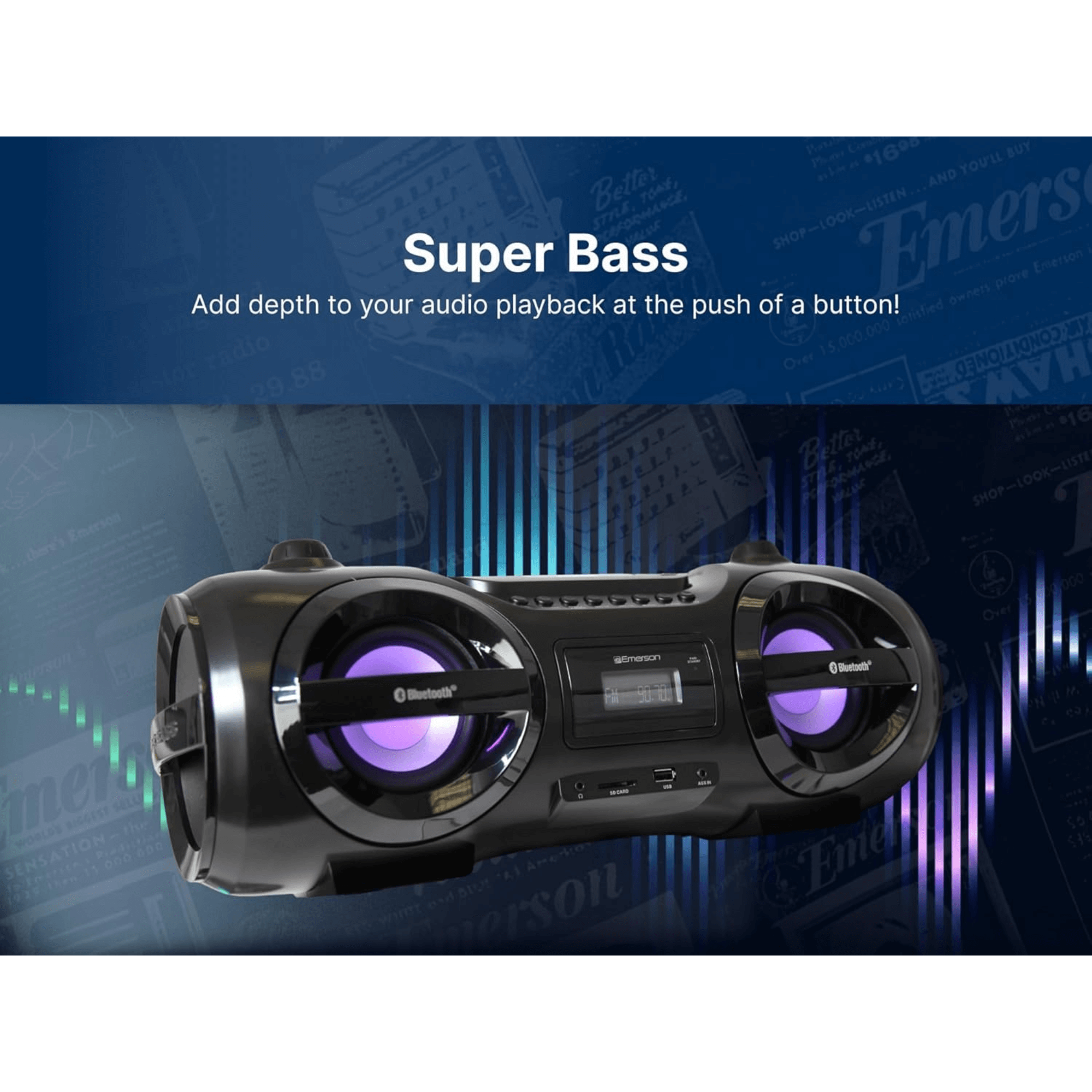 Emerson Retro Portable CD Boombox - Refurbished