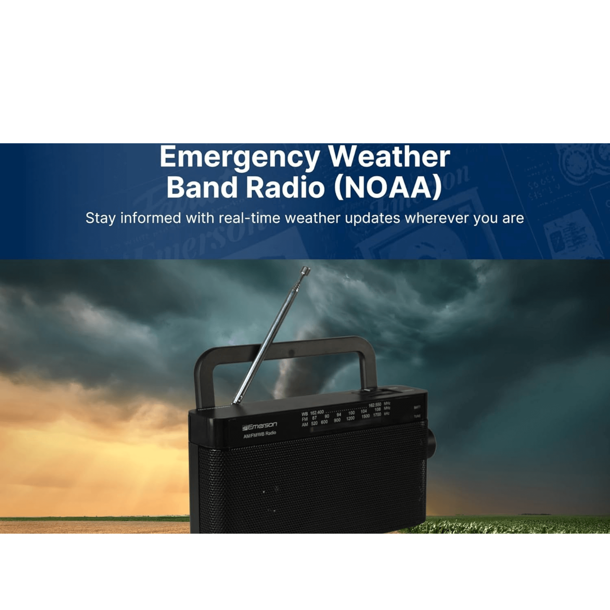 Emerson AM/FM/WB Emergency Radio with Telescopic Antenna