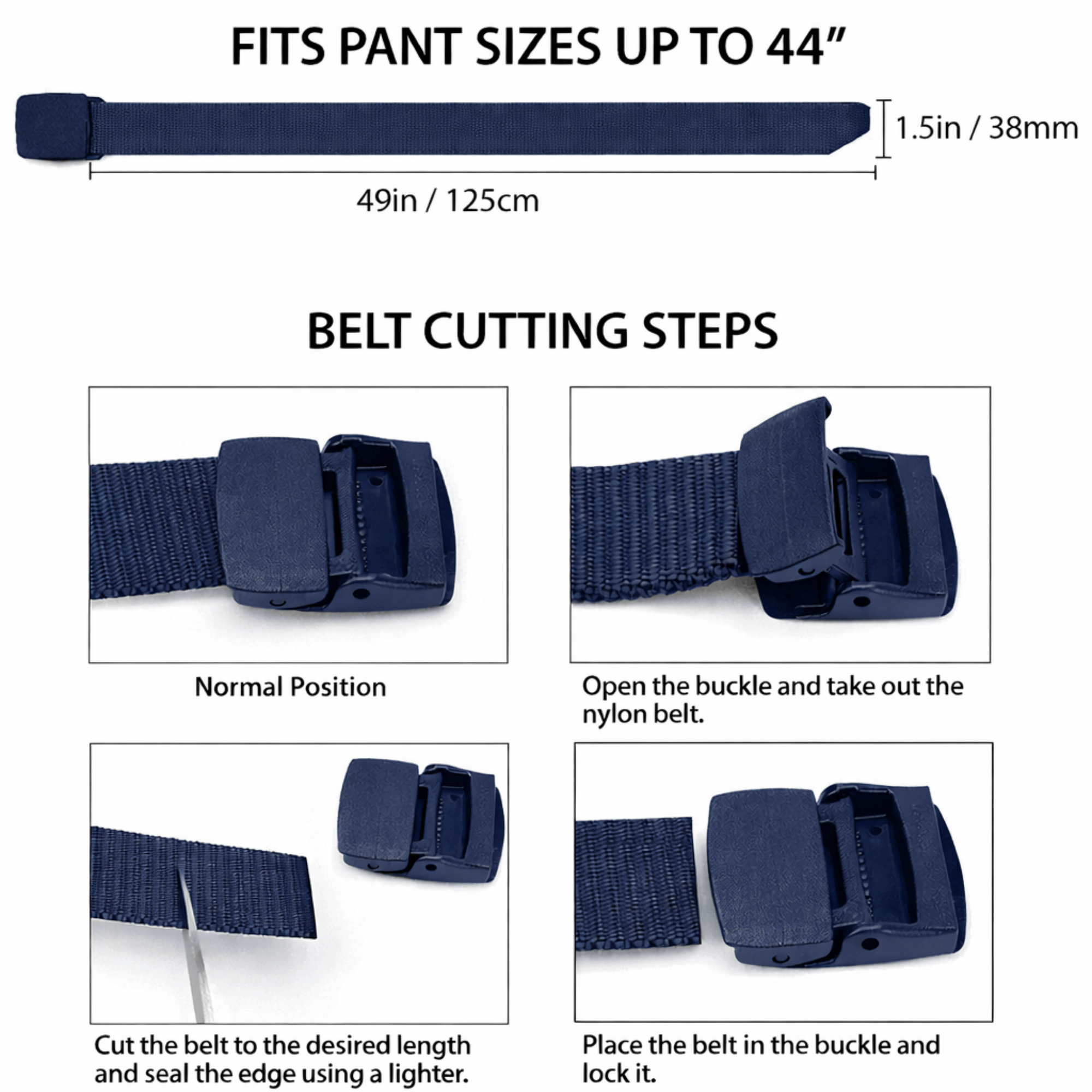 XGear Tactical Adjustable Nylon Belt with Plastic Buckle