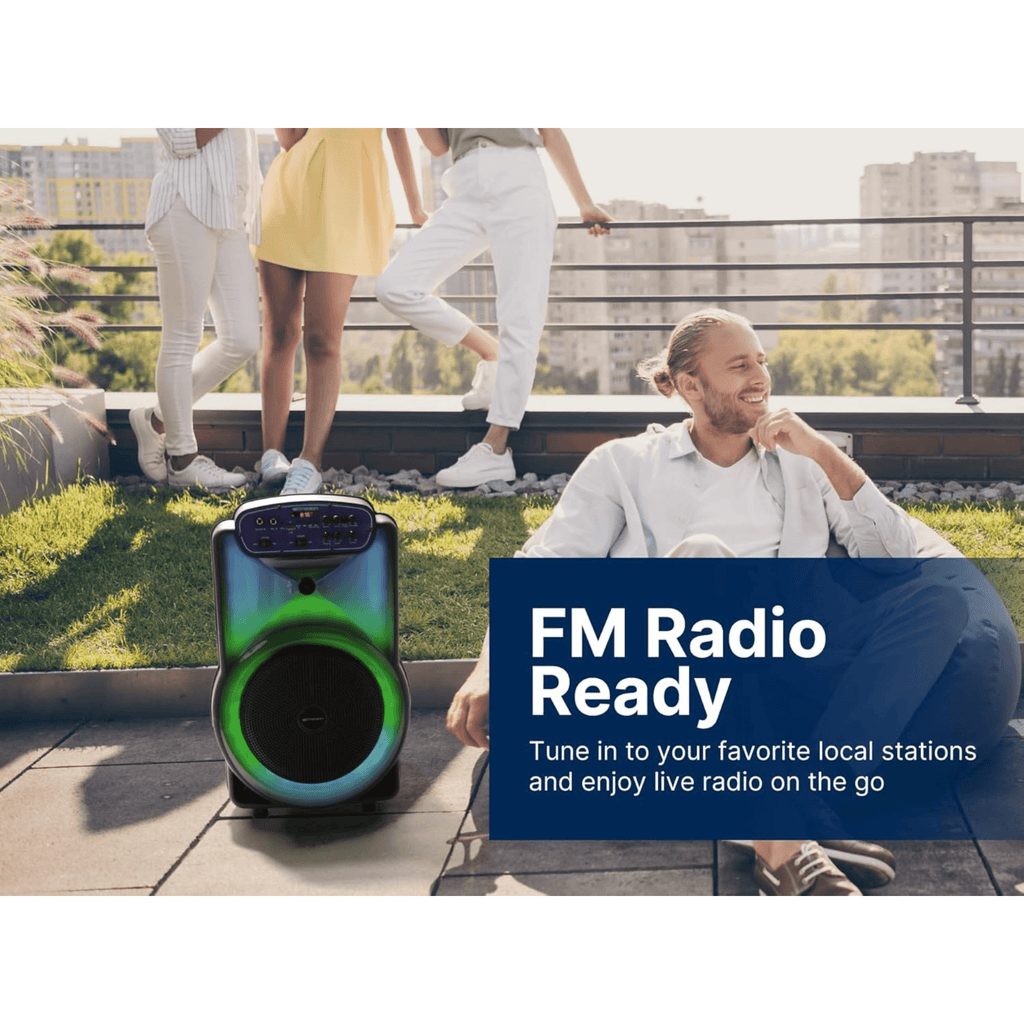 Emerson Portable Bluetooth 12" Party Speaker with Flame Lighting