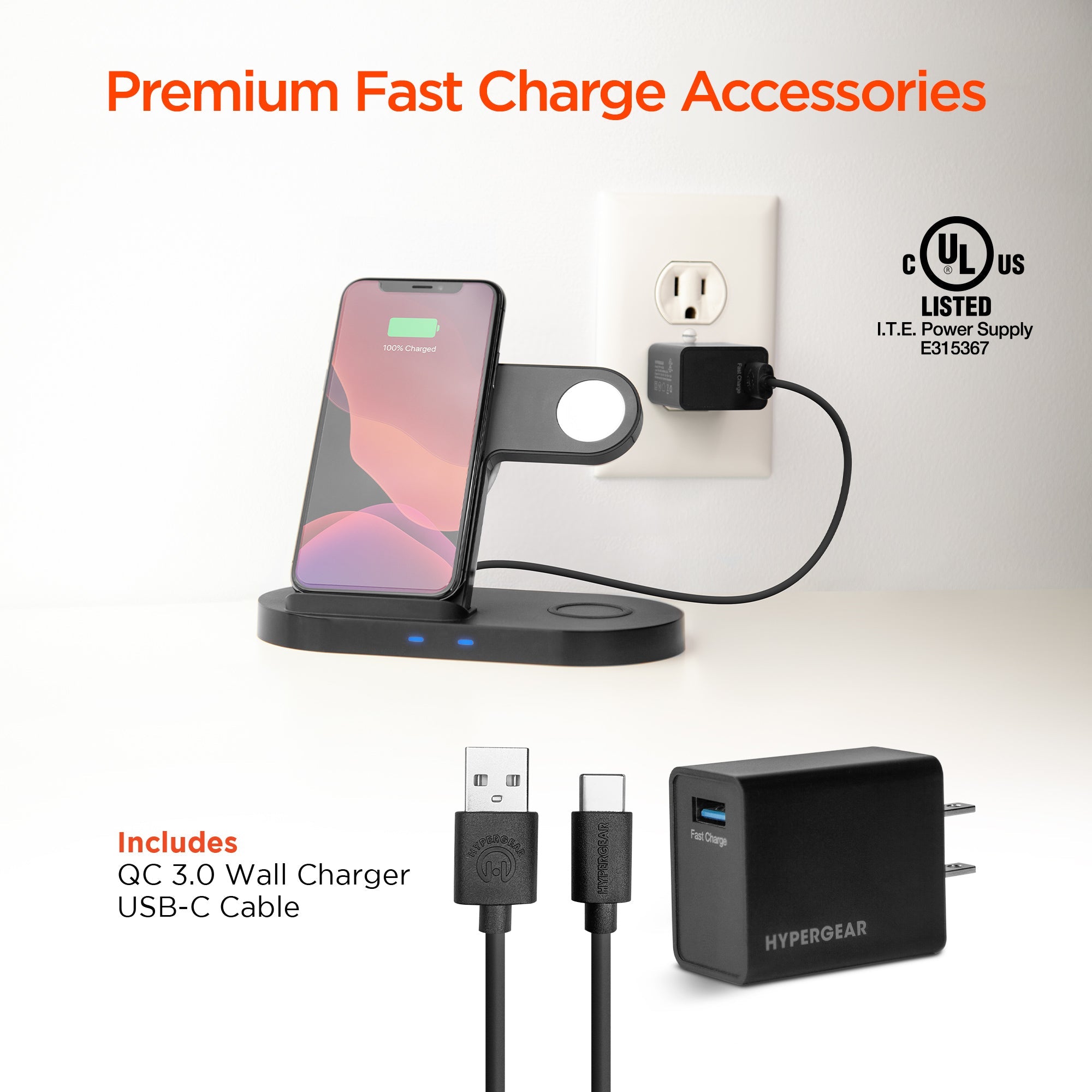 HyperGear 3-in-1 Wireless Charging Dock
