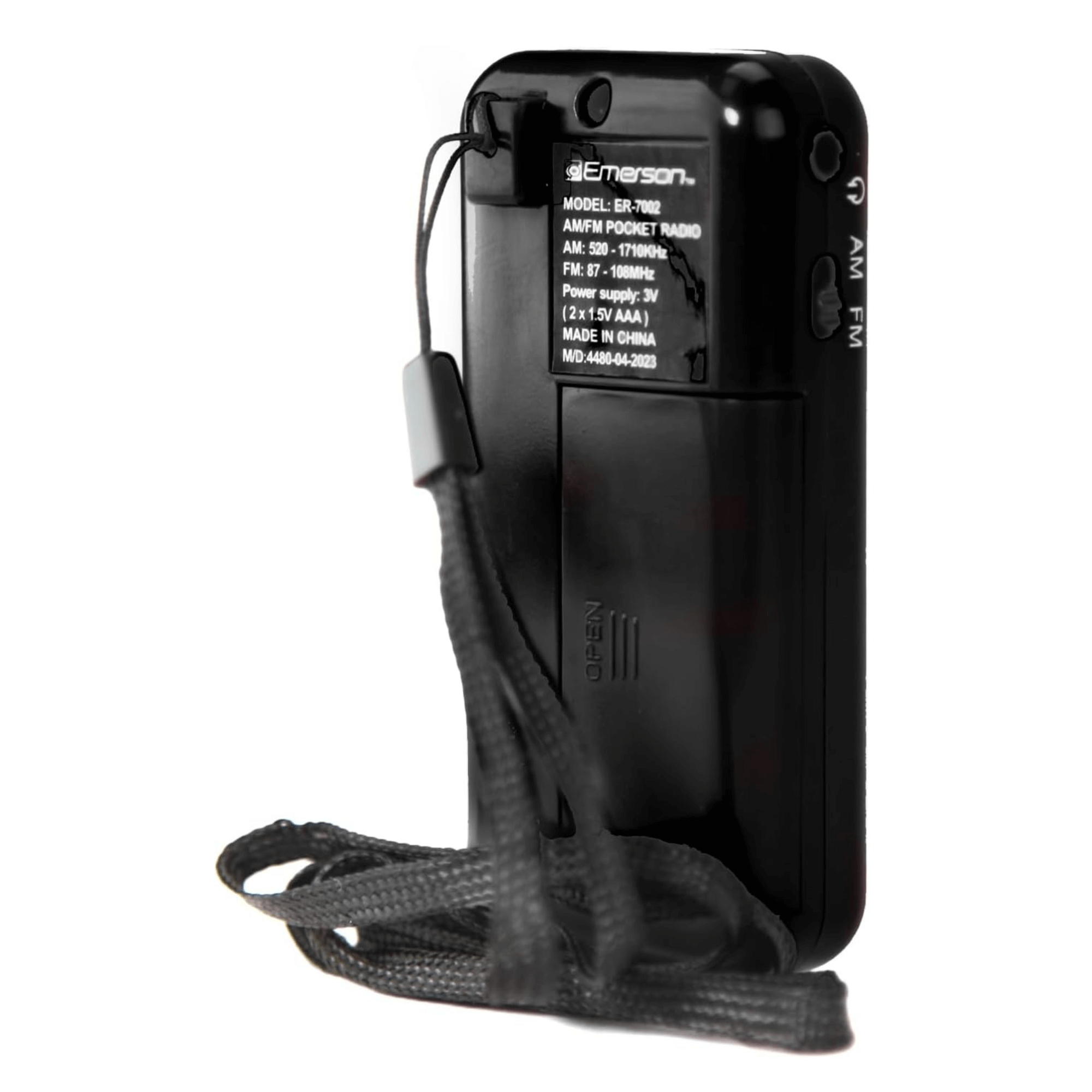 Emerson Portable AMFM Radio with Earbuds and Wide Frequency Range of Stations