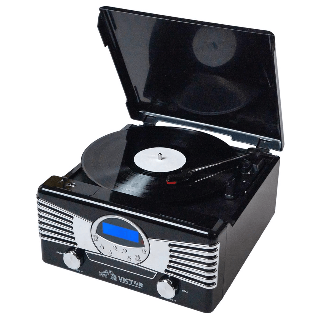 Victor Diner 7-in-1 Turntable Music Center Black - Refurbished