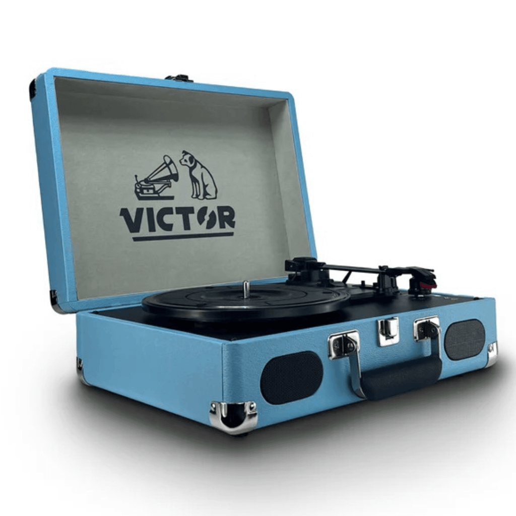 Victor Metro Plus Portable Dual BT Suitcase Turntable Turquoise - Refurbished