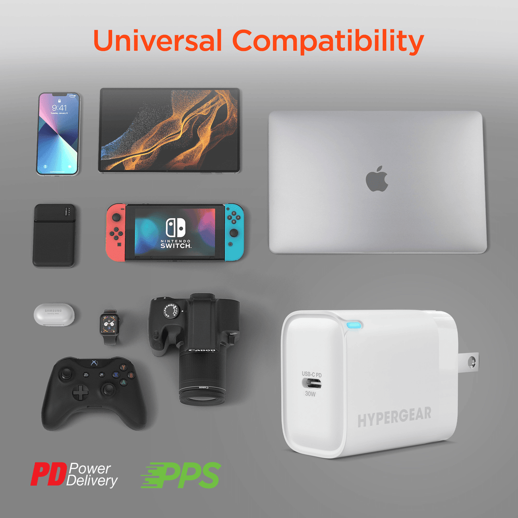 HyperGear 30W USB-C PD Fast Wall Charger with PPS