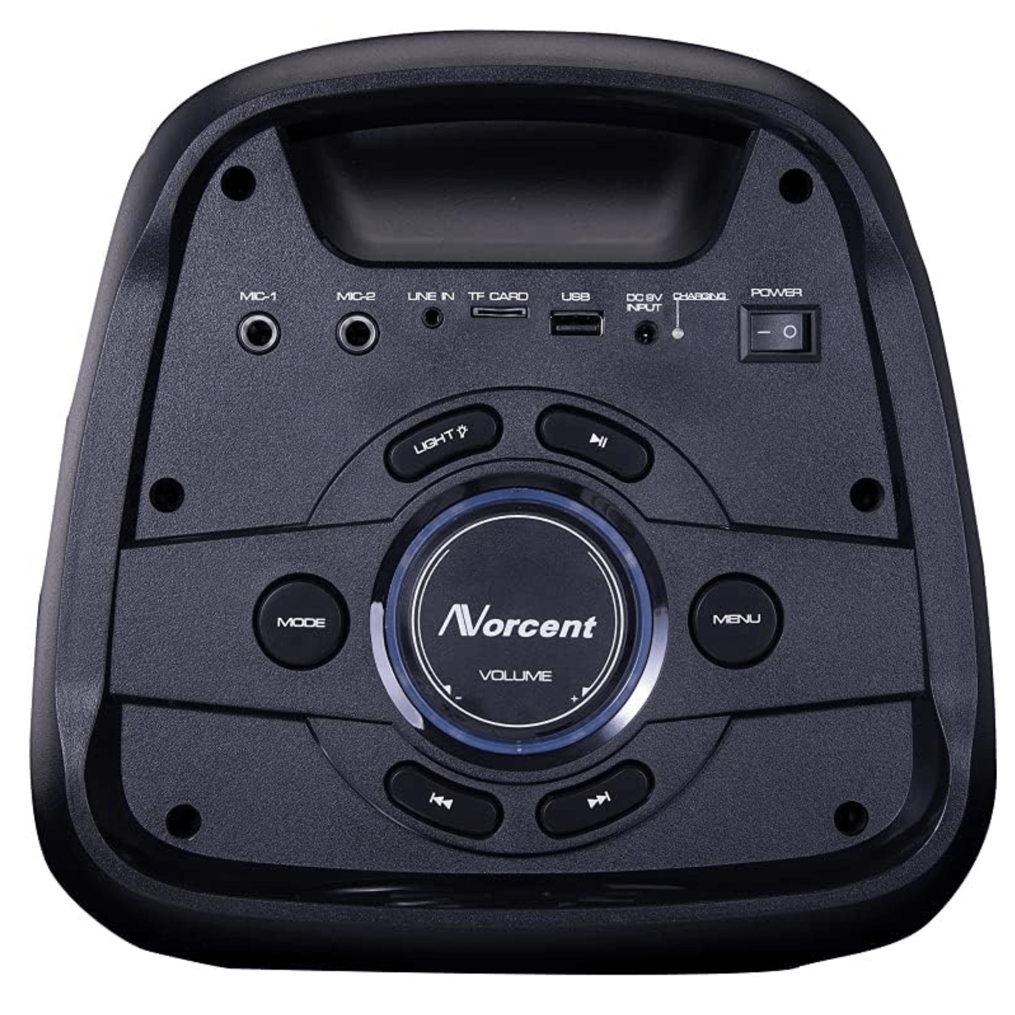 Norcent Dual 6.5" Portable Party Bluetooth Speaker with Flashing LED Lights