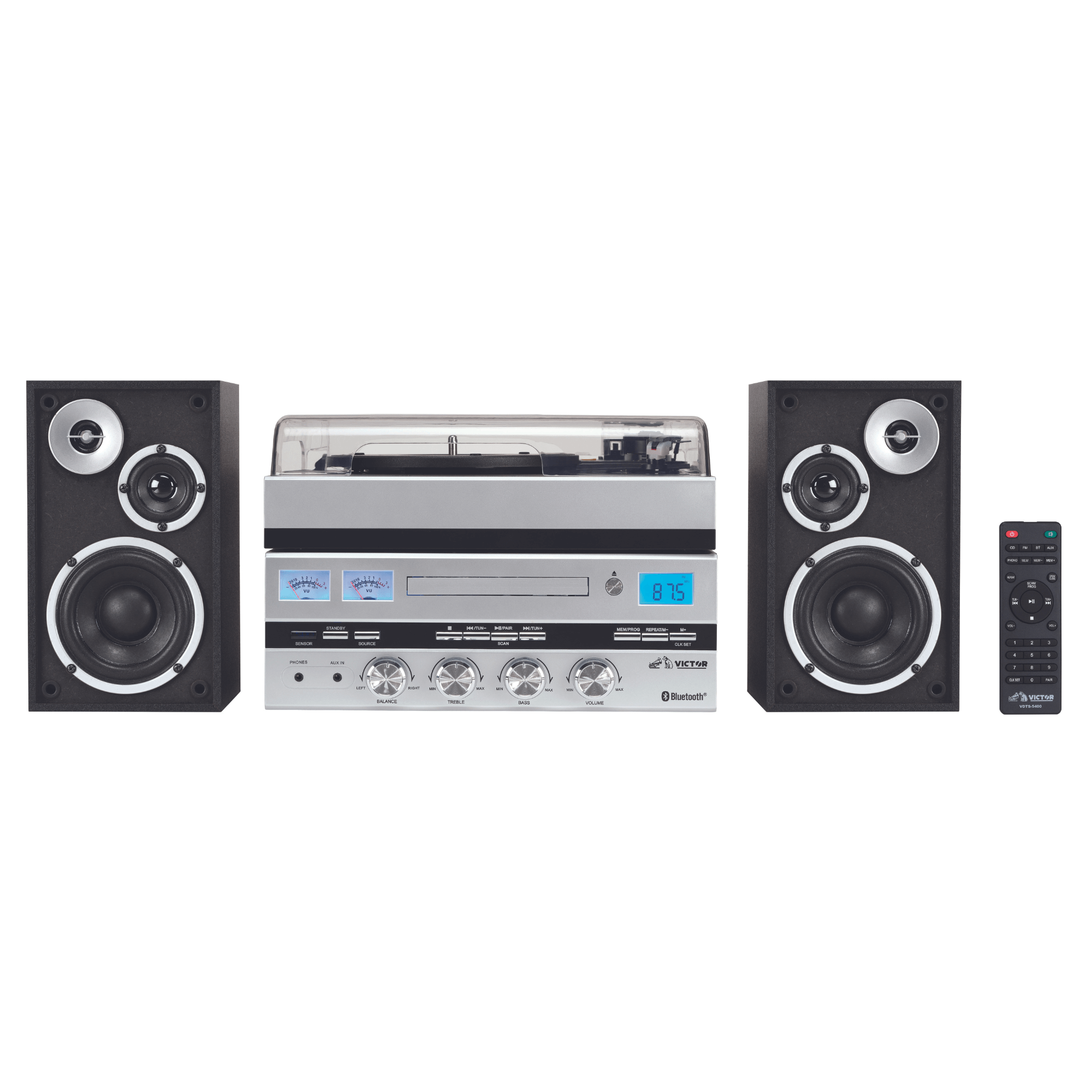 Victor Geneva 5-in-1 Desktop Music Center w Streaming Capabilities and FM Radio