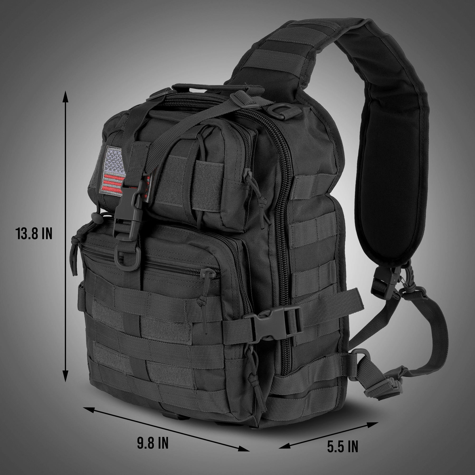 XGear Tactical 14L Range Sling Bag Backpack with Adjustable Strap