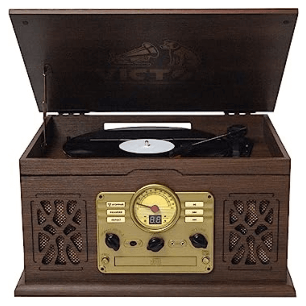 Victor State 7-in-1 Wood Music Center Espresso - Refurbished