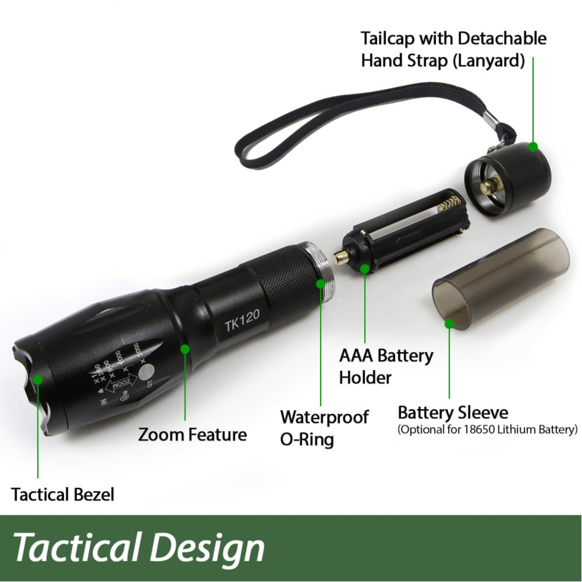EcoGear FX TK120 LED Tactical Flashlight with Strobe