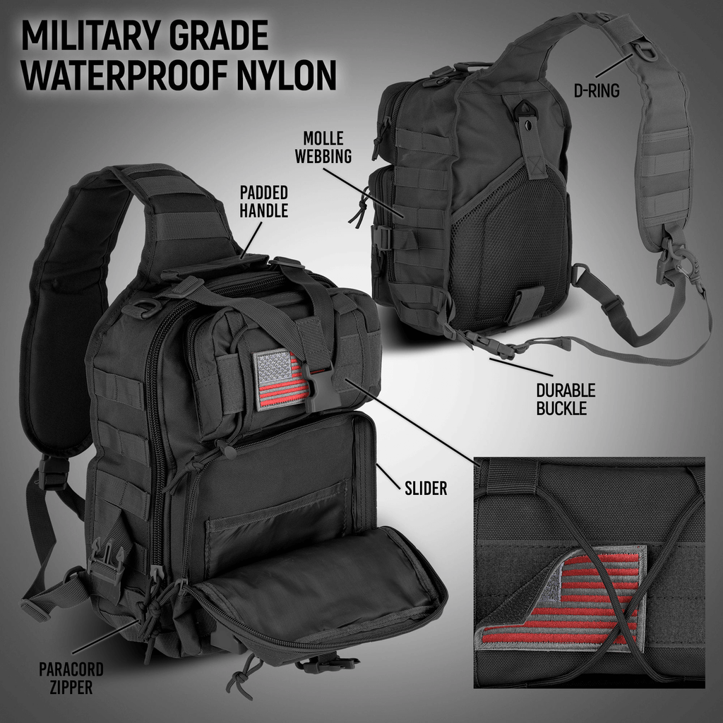XGear Tactical 14L Range Sling Bag Backpack with Adjustable Strap