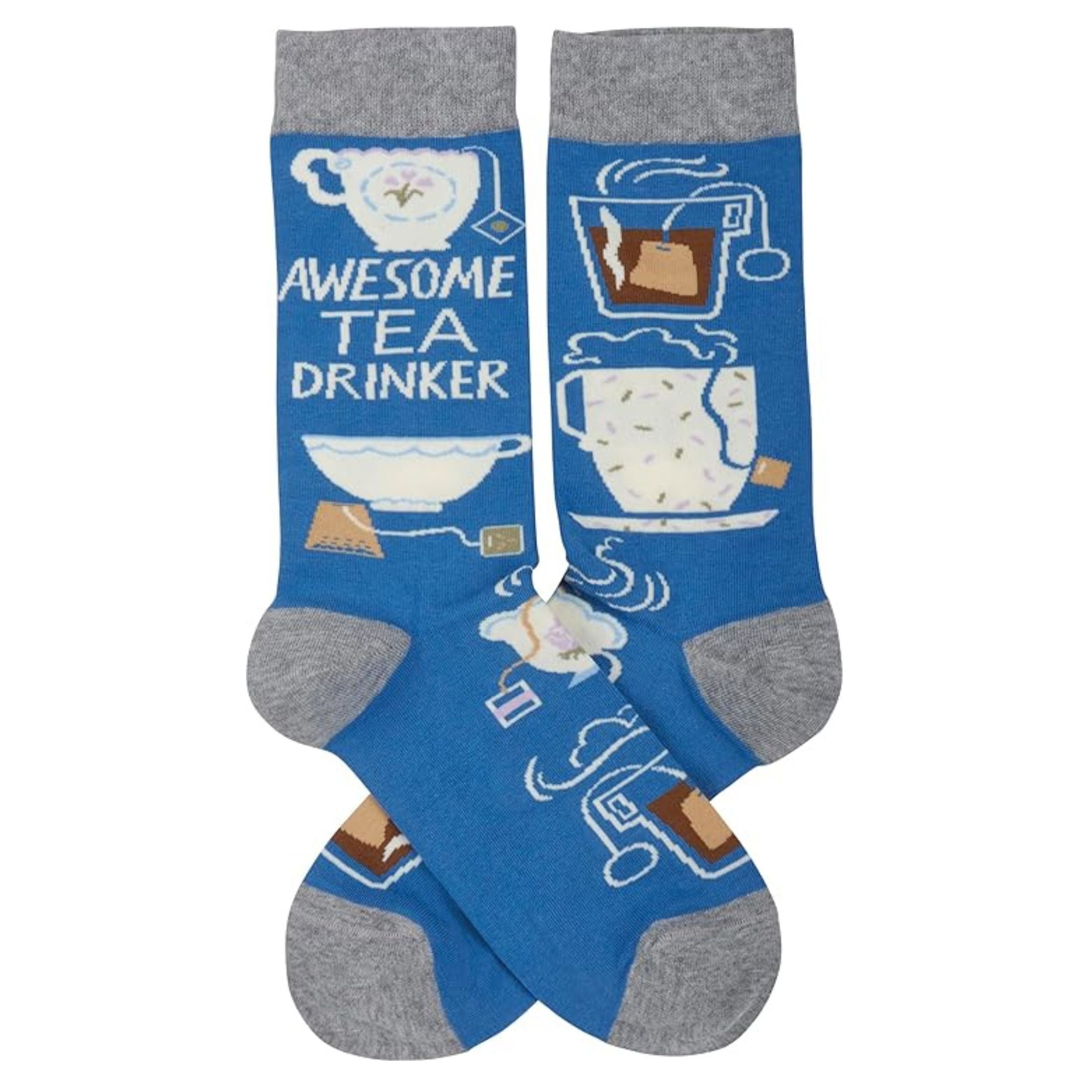 Awesome Tea Drinker Socks | Funny Tea Lover Gift, Colorful Novelty Crew Socks