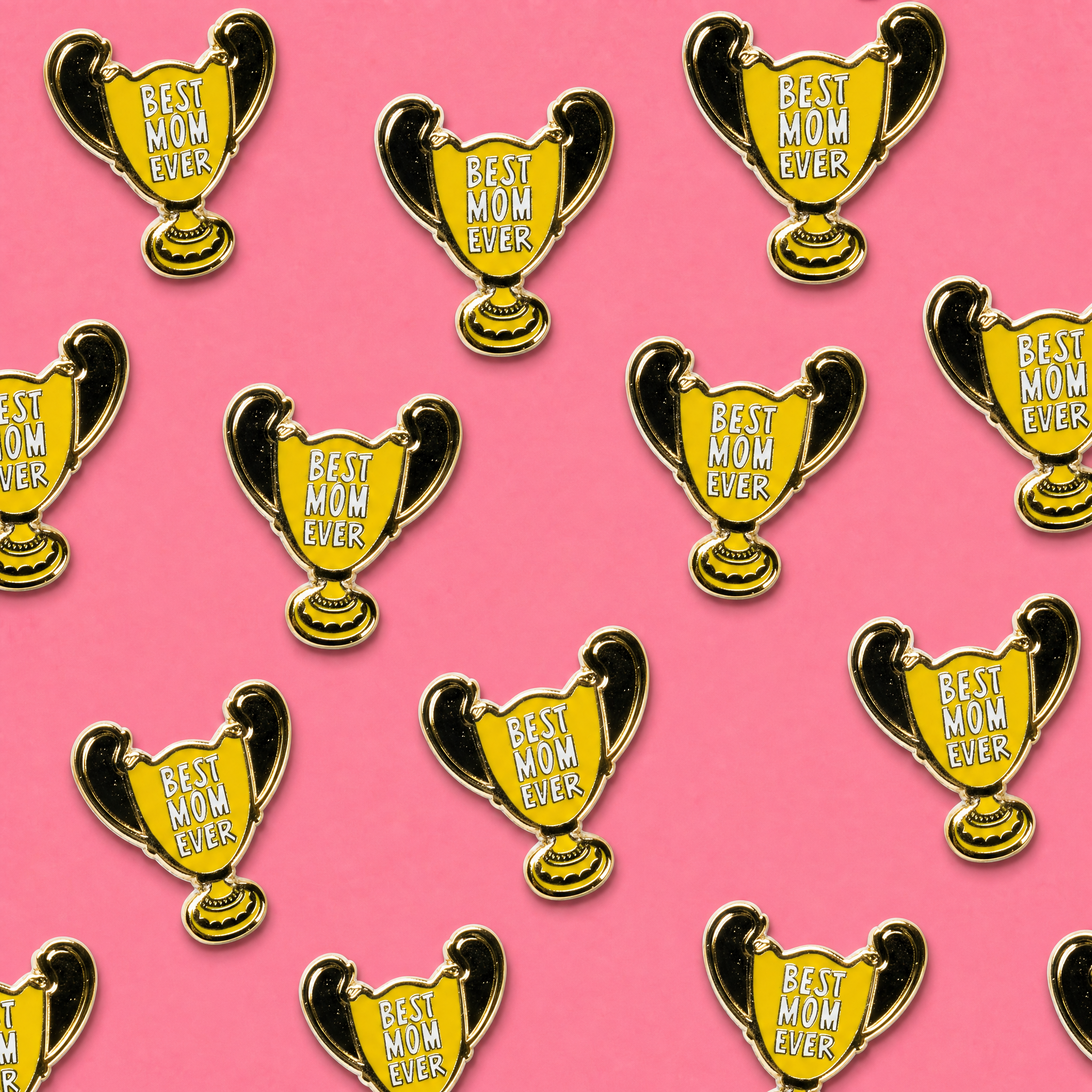 Best Mom Ever Trophy Enamel Pin and Card