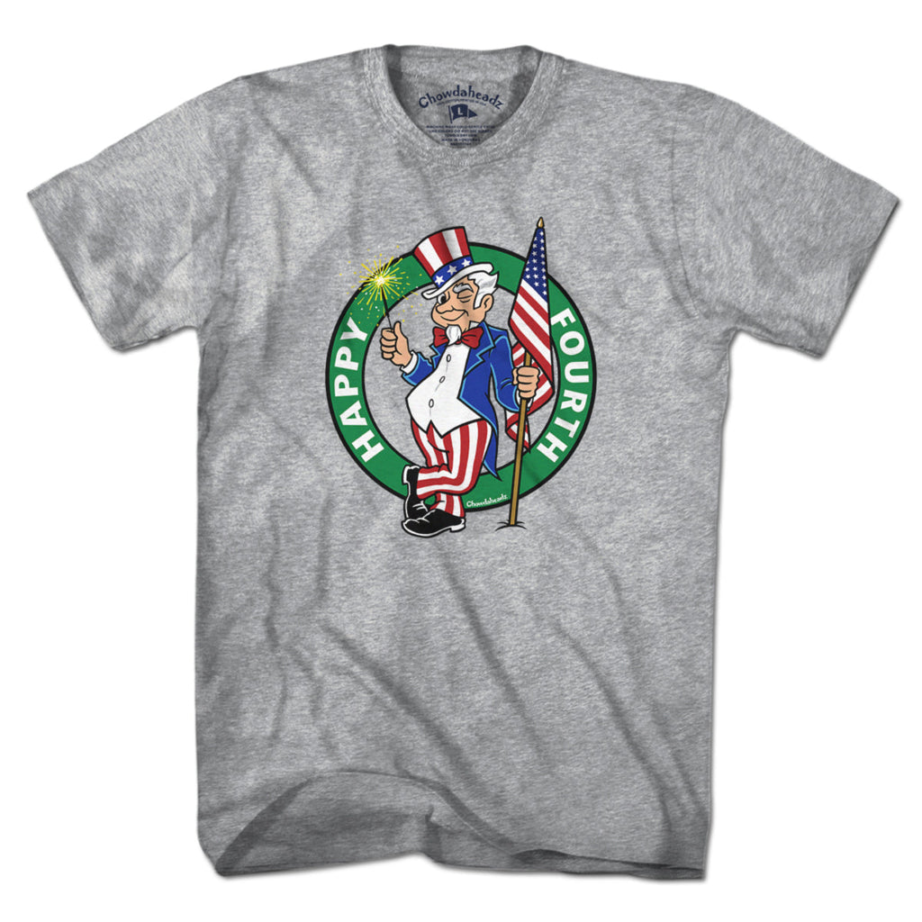 Happy Fourth Uncle Sam USA Circle Logo T-Shirt