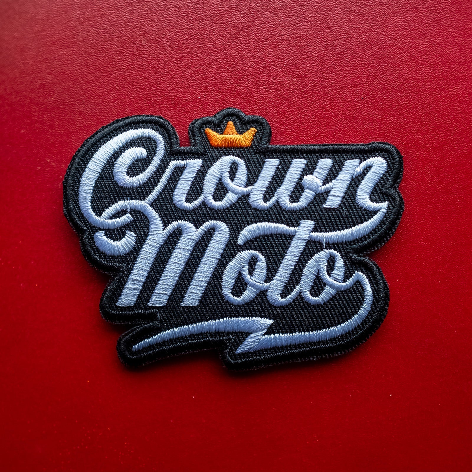 Crown Moto Script Logo Patch