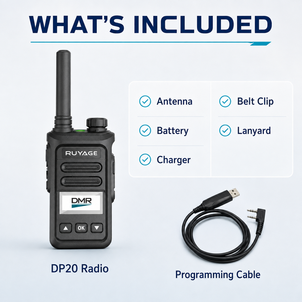 RUYAGE DP20 UHF DMR Digital Two-Way Radio – Motorola Compatible