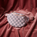 Checkered Belt Bag Fanny Pack Y2K Gen Z Aesthetic win 4 Colors [Violet, Pink, Green, Gray] 9.5" x 6"